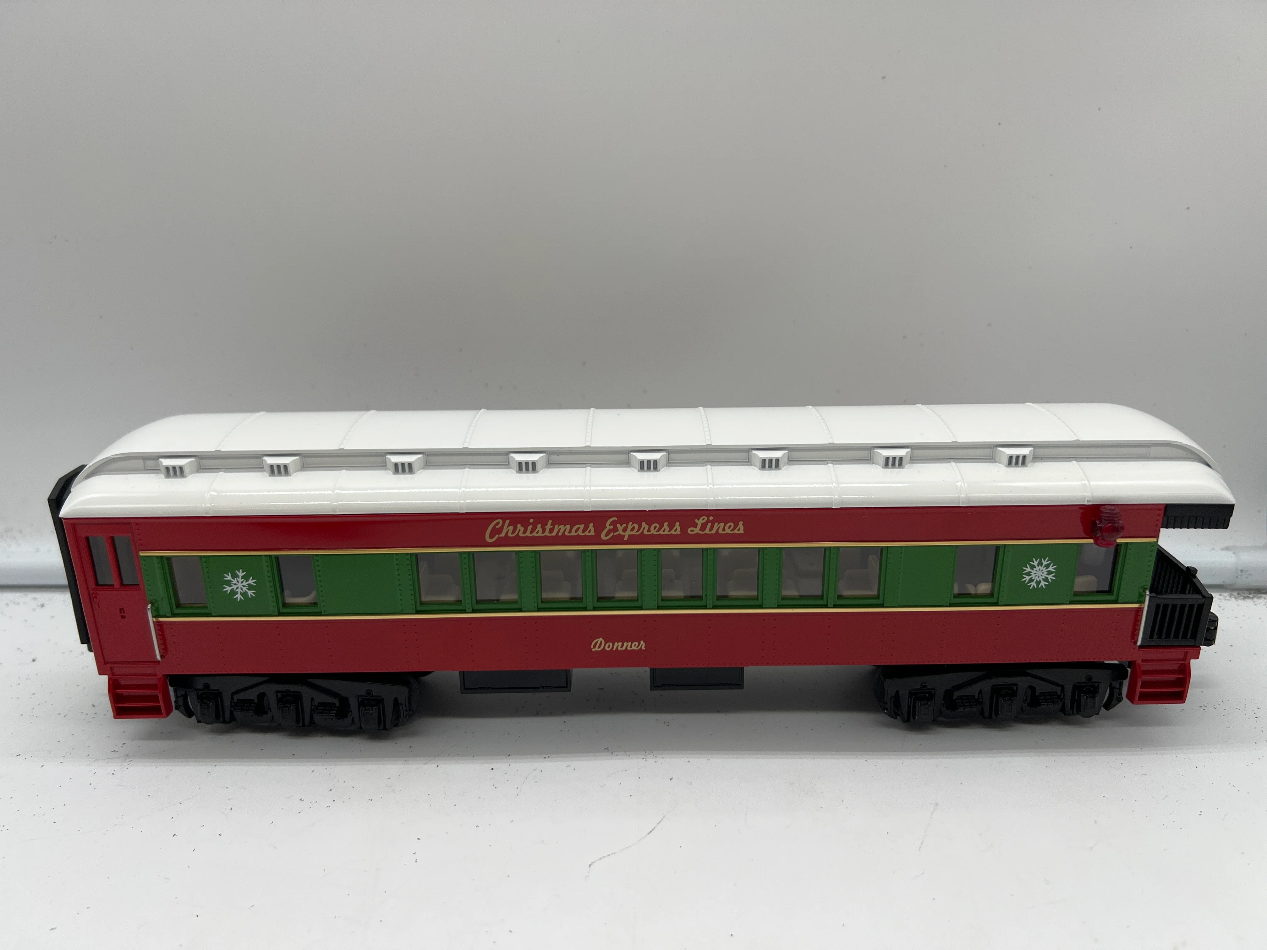 MTH 30-4218A, 30-4218B, 30-4218C Railking (Set of 3) O-27 Christmas Express Lines Passenger Car Set O Scale NEW Damaged Box - Image 6