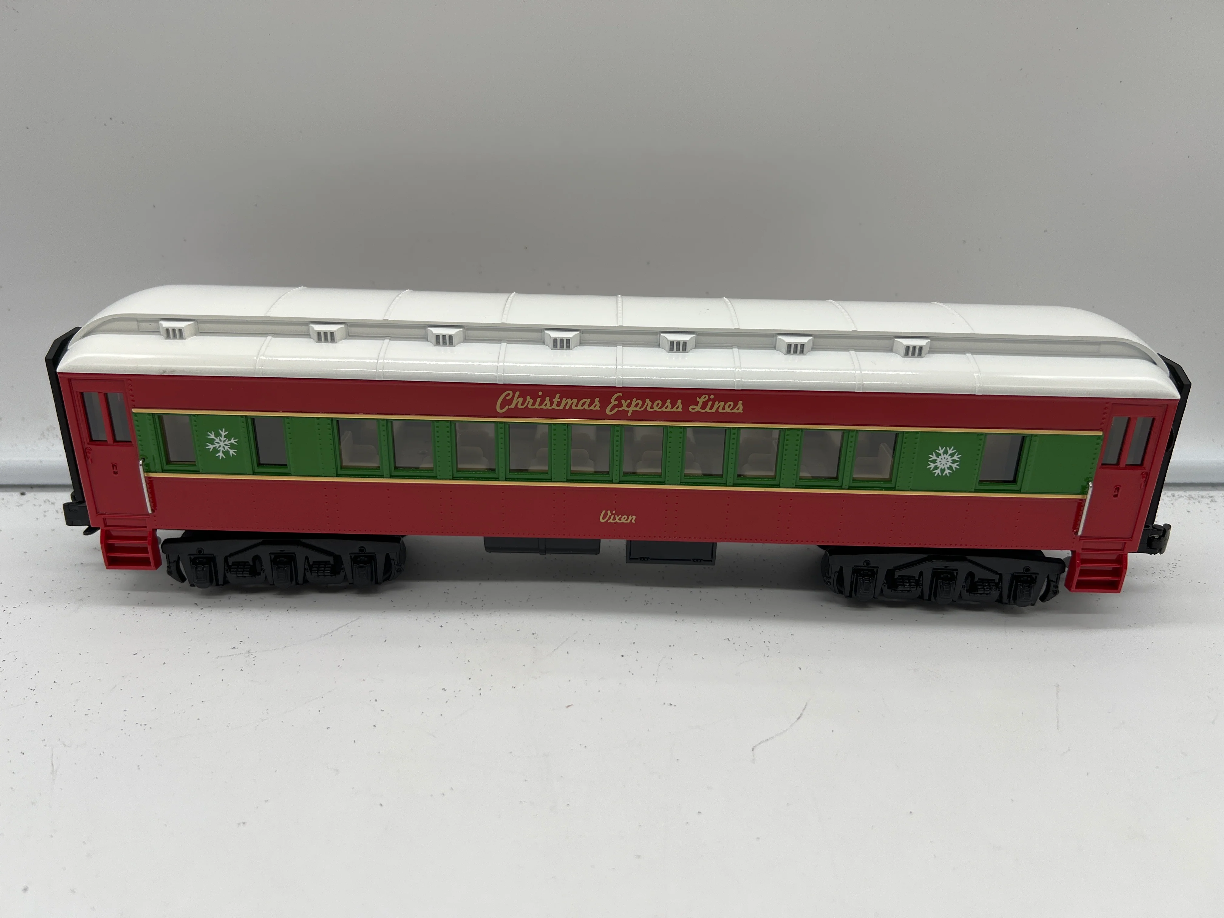 MTH 30-4218A, 30-4218B, 30-4218C Railking (Set of 3) O-27 Christmas Express Lines Passenger Car Set O Scale NEW Damaged Box - Image 7