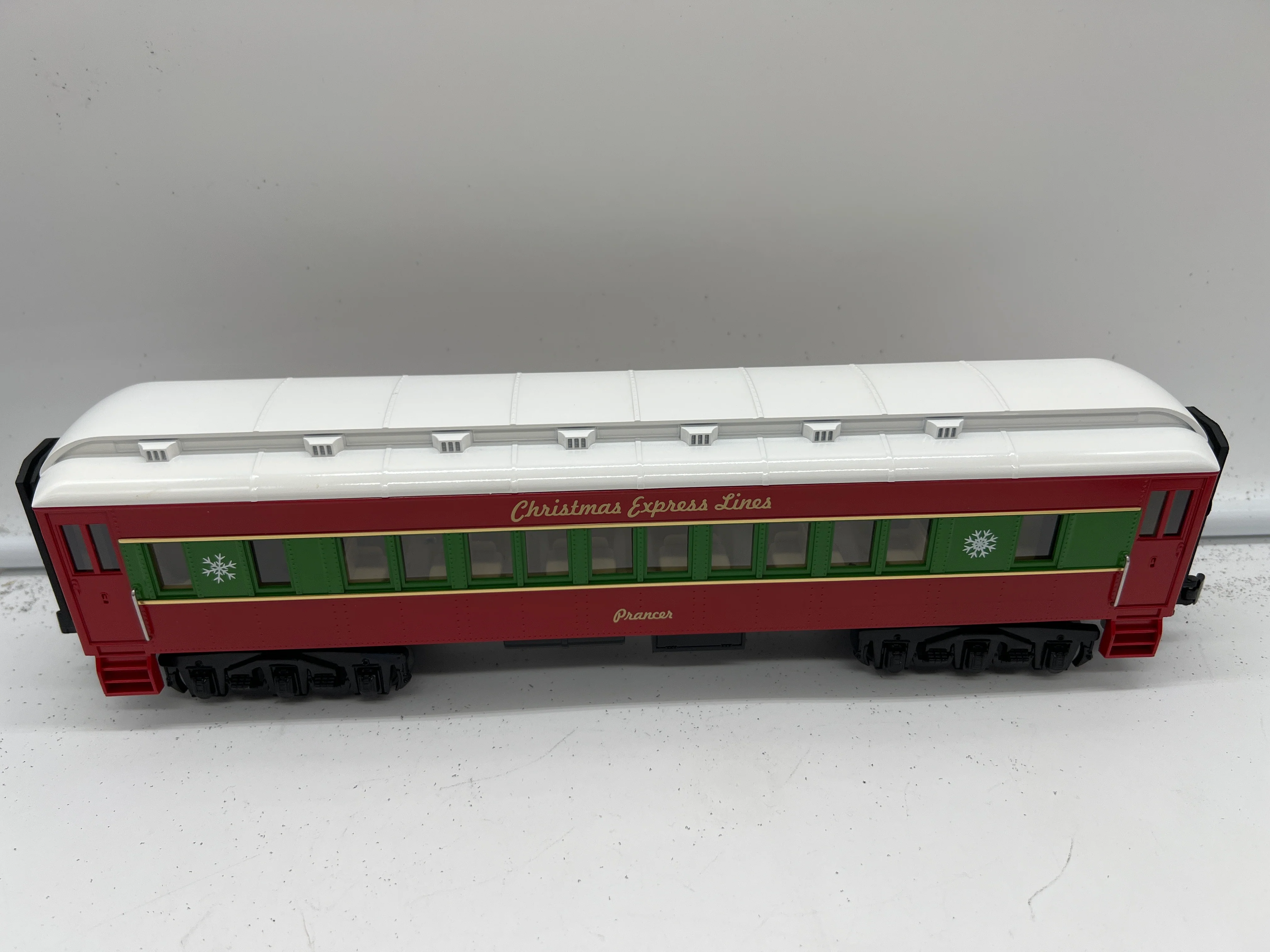 MTH 30-4218A, 30-4218B, 30-4218C Railking (Set of 3) O-27 Christmas Express Lines Passenger Car Set O Scale NEW Damaged Box - Image 8