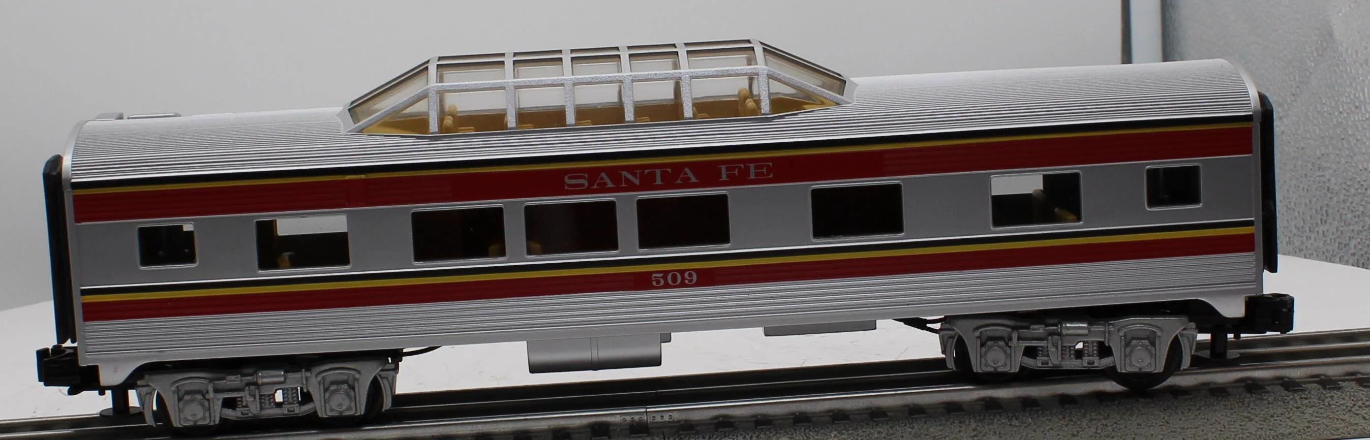 MTH 30-6121 SANTA FE O-27 Streamlined Vista Dome Car RailKing O Scale Used Excellent - Image 6