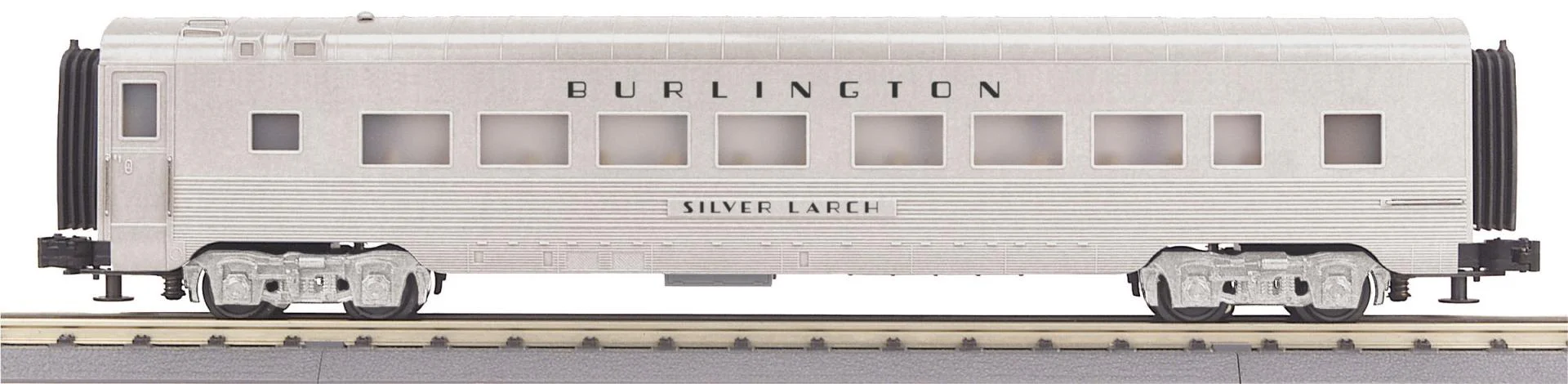 MTH 30-68225 Burlington 4 pack Streamlined Passenger Set with 30-68226 2 pack, 30-68227 passenger car , and 30-68228 Vista Dome O Scale NEW - Image 4