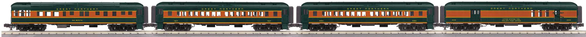 MTH 30-69385 Great Northern GN 4 Car 60' Madison Passenger Set, 30-69386 2 Car Passenger Set AND 30-69387 60' Madison Coach Car (7 Car Set) Limited O Scale NEW