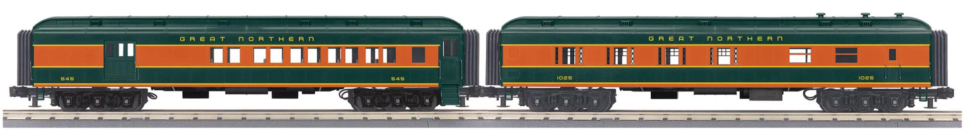 MTH 30-69385 Great Northern GN 4 Car 60' Madison Passenger Set, 30-69386 2 Car Passenger Set AND 30-69387 60' Madison Coach Car (7 Car Set) Limited O Scale NEW - Image 2