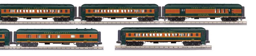 MTH 30-69385 Great Northern GN 4 Car 60' Madison Passenger Set, 30-69386 2 Car Passenger Set AND 30-69387 60' Madison Coach Car (7 Car Set) Limited O Scale NEW - Image 4