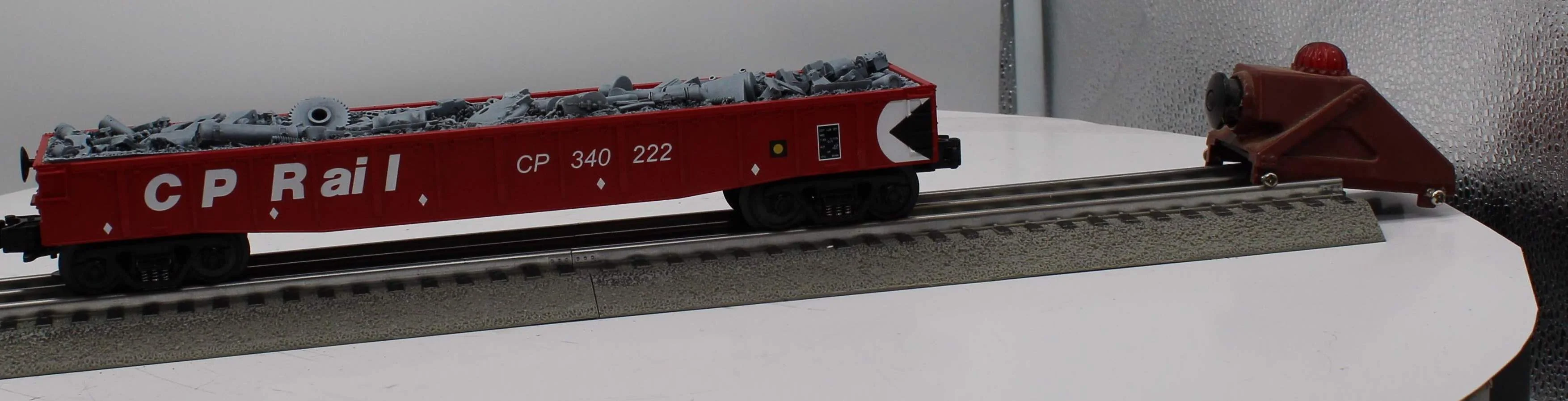 MTH 30-7009E CP Rail Gondola RailKing W JUNK LOAD O Scale Like New - Image 6