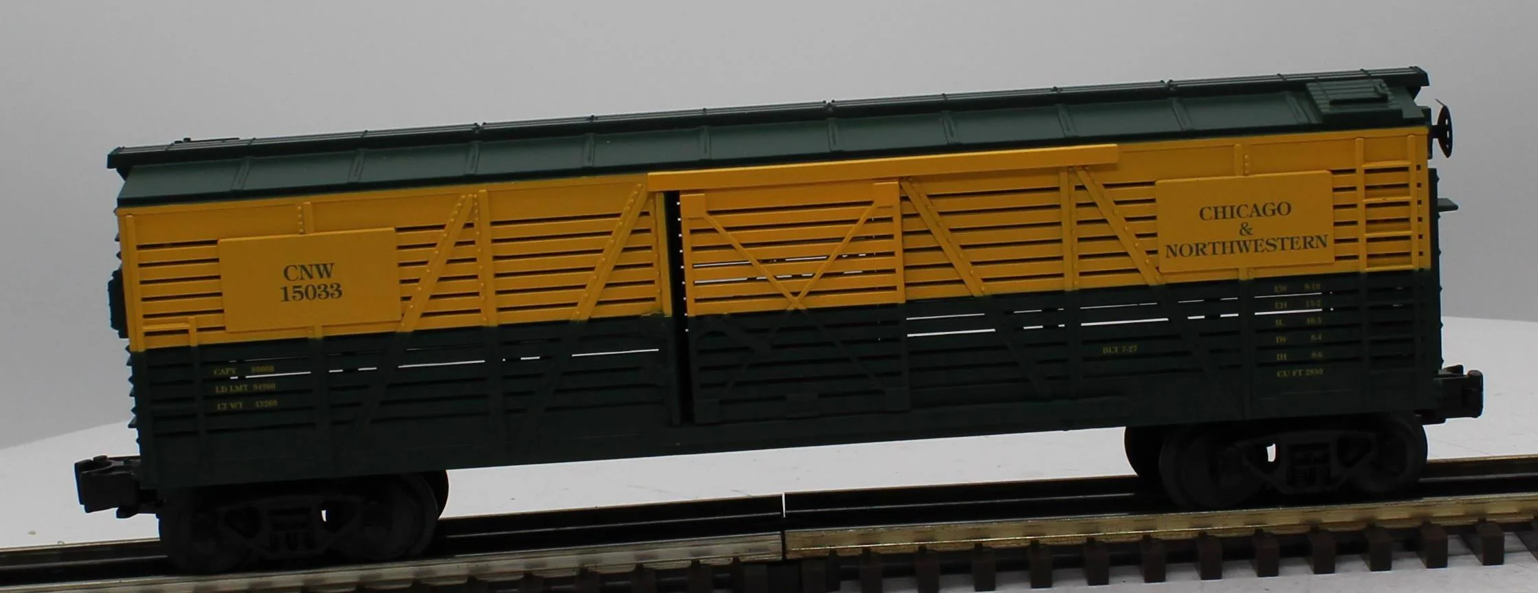 MTH 30-7109 CHICAGO & NORTH WESTERN Stock Car RailKing O Scale Like New - Image 4