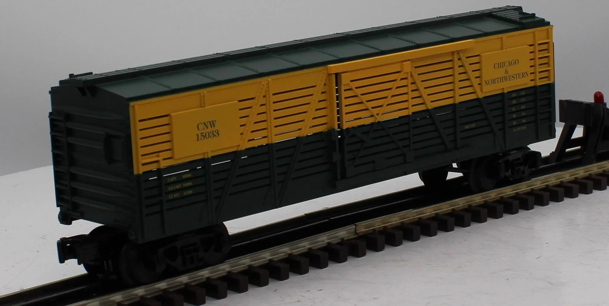 MTH 30-7109 CHICAGO & NORTH WESTERN Stock Car RailKing O Scale Like New - Image 5