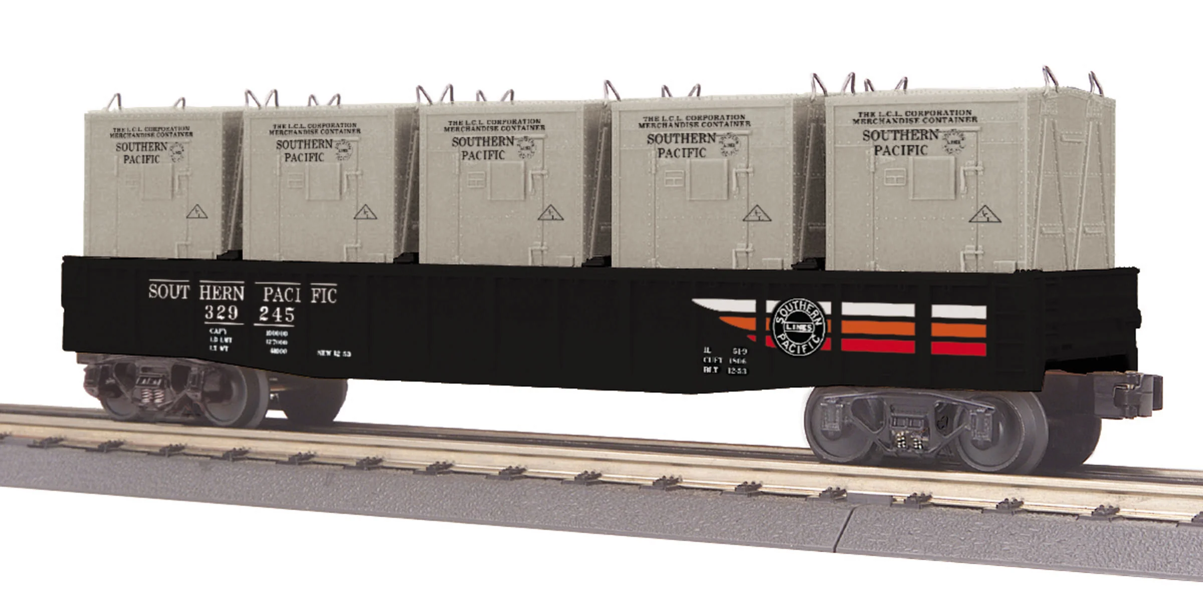 MTH Railking 30-72126 Southern Pacific Gondola Car w/LCL Containers -O SCALE NEW