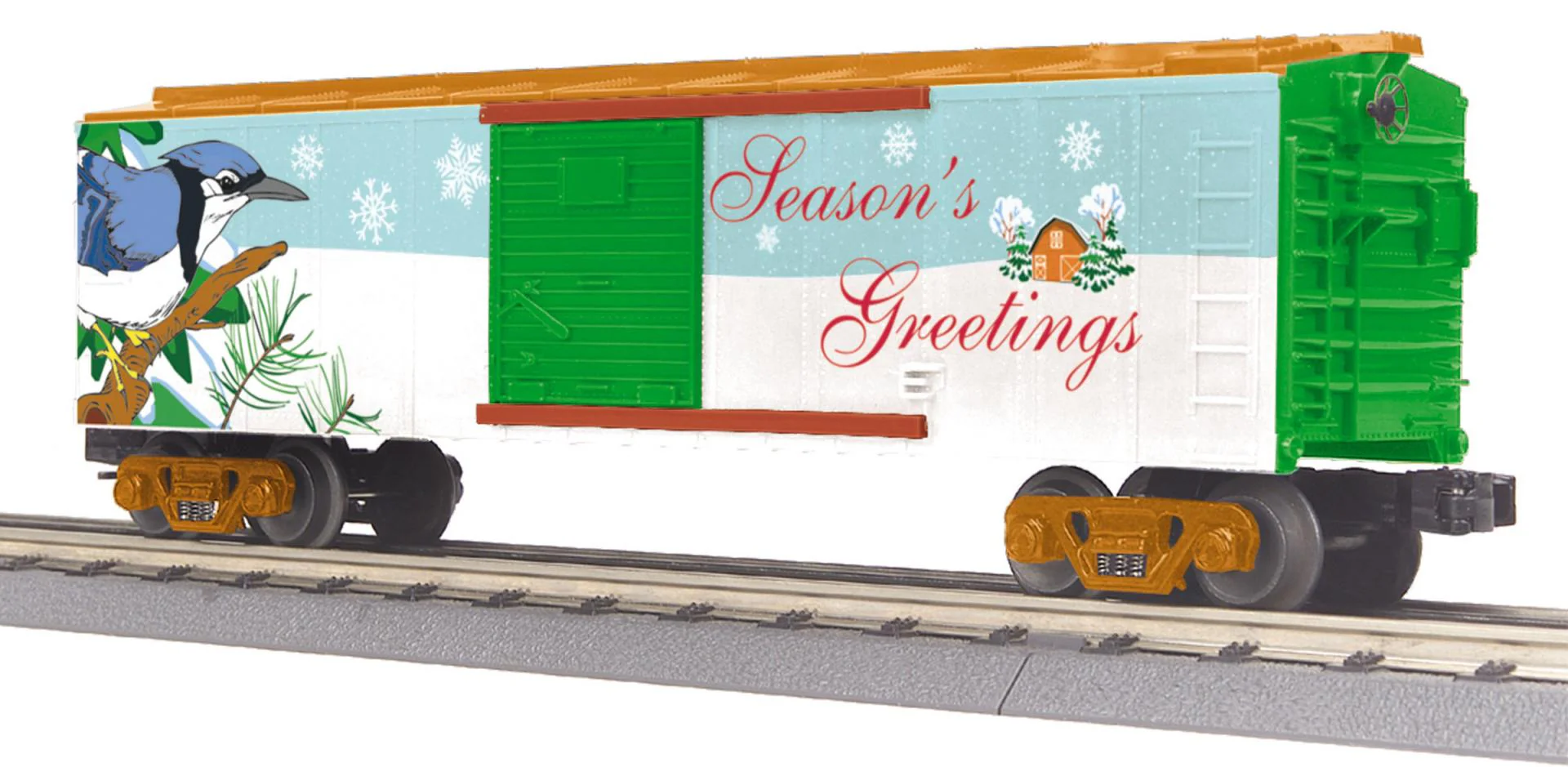 MTH Railking 30-74693 Season's Greetings Bluejay RailKing Box Car O SCALE NEW - Image 3