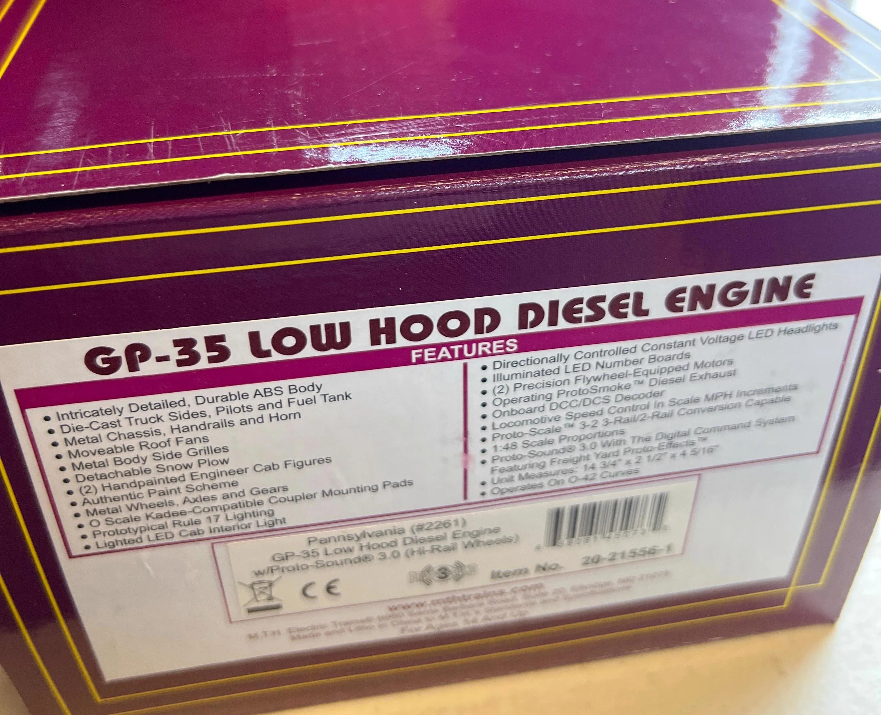 MTH Premier 20-21556-1 Pennsylvania PRR GP-35 Low Hood Diesel Engine with Proto-Sound 3.0 O SCALE Like New - Image 6