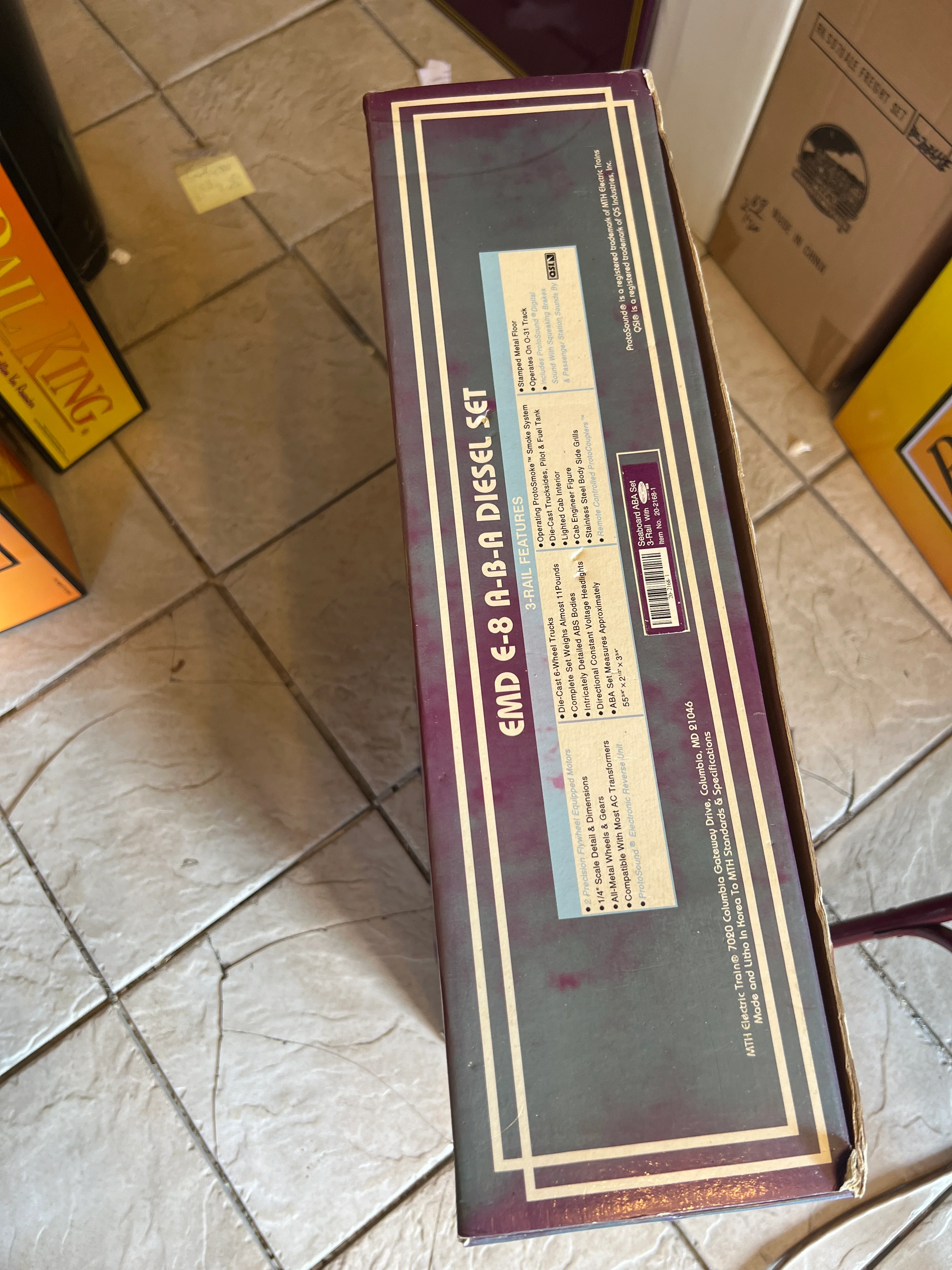 MTH Premier 20-2168-1 Seaboard EMD E-8 ABA Set O SCALE FADED BOX - Image 6