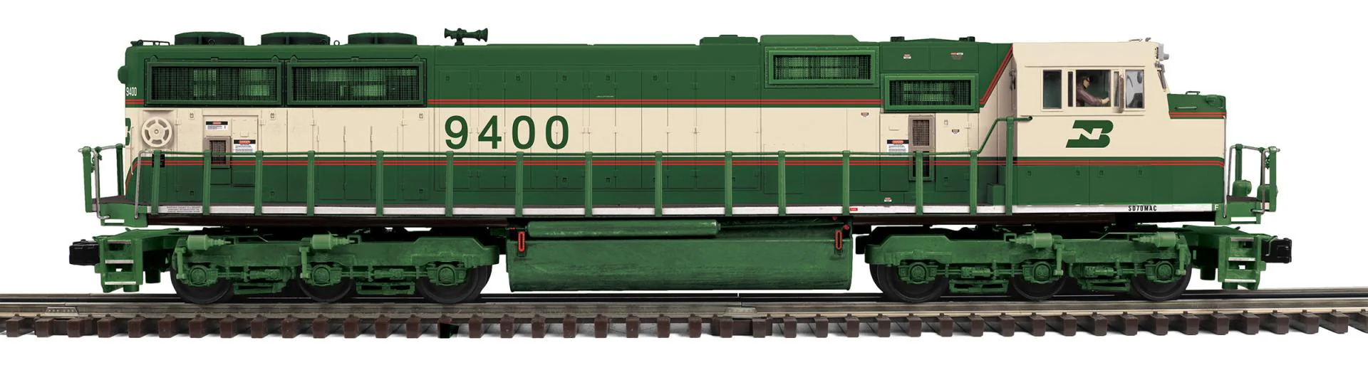 MTH Premier 20-21950-1 Burlington Northern SD70Mac Diesel Engine in Burlington Northern # with Proto-Sound 3.0. O SCALE limited NEW
