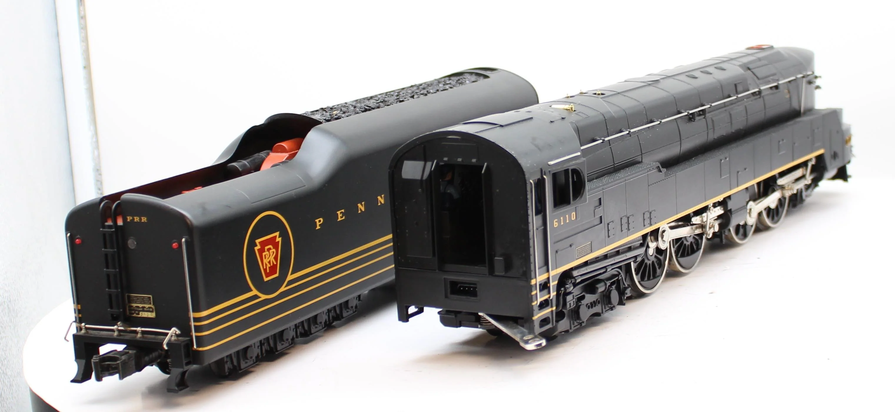 MTH  PREMIER  20-3043-1 PENNSYLVANIA RAILROAD PRR 4-4-4-4 T-1 Duplex Steam Locomotive & Tender #6110 O Scale Used Excellent - Image 9