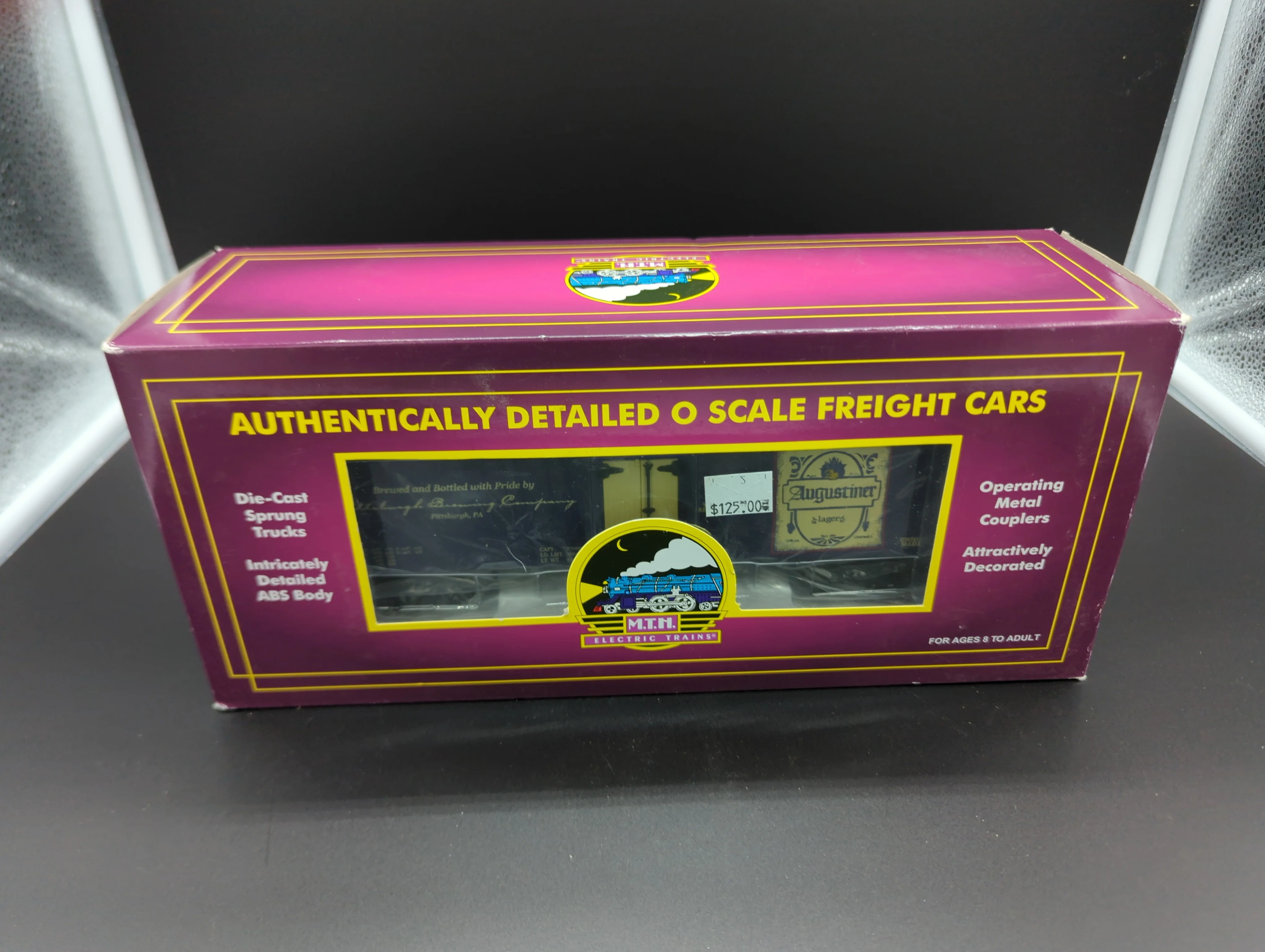MTH Premier 20-5636b Pittsburgh Augustiner Lager Beer 36' Woodsided Reefer Car O SCALE NEW - Image 6