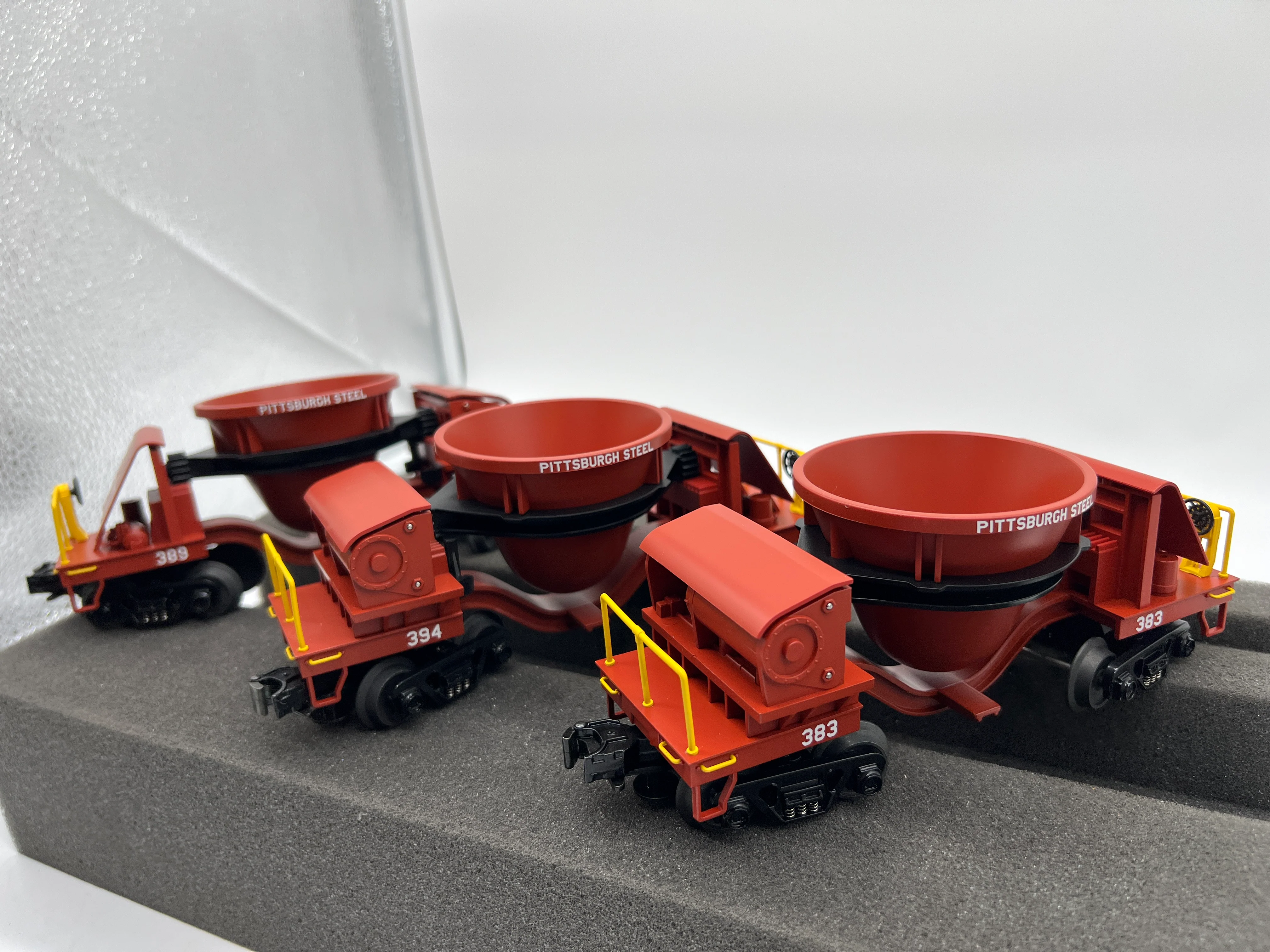 MTH Premier 20-90041 Pittsburgh Steel 3-Car Slag Car Set #383, #394, #389. O SCALE NEW - Image 2