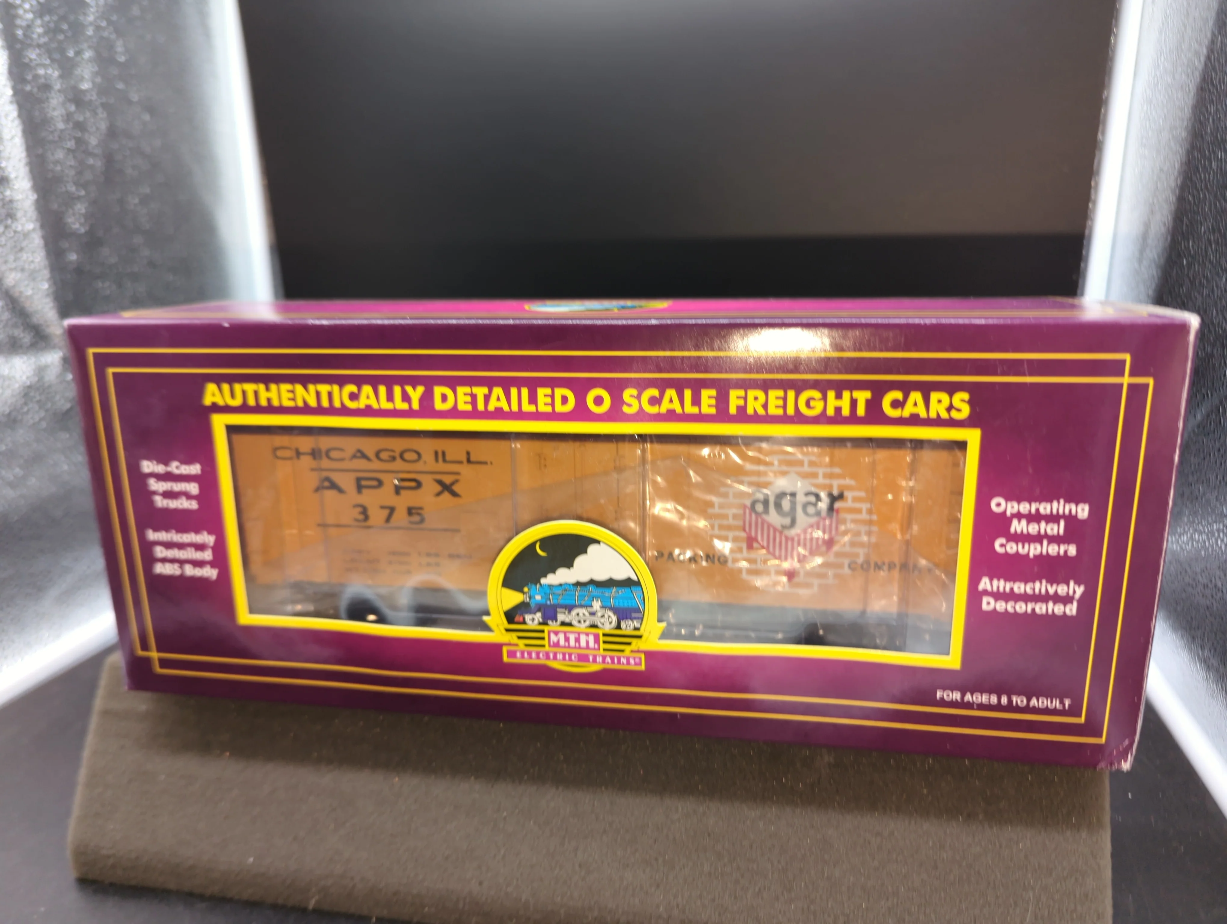 MTH Premier 20-90224B Agar Packing Co. 40' Steel Sided Reefer Car #375 O SCALE Like New - Image 5