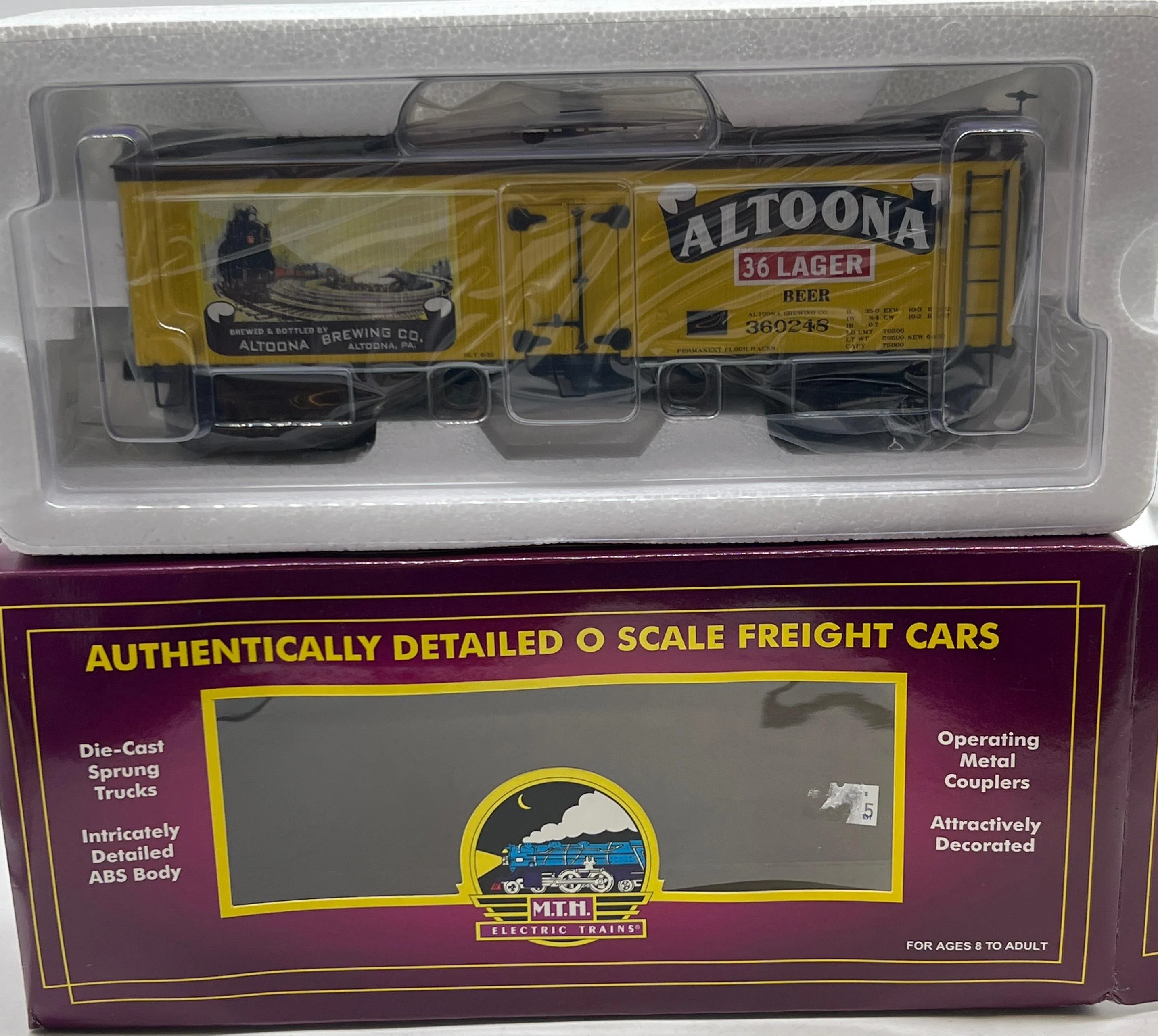 MTH Premier 20-90346d Altoona 36 Lager Beer 36' Woodside Reefer O SCALE NEW - Image 3