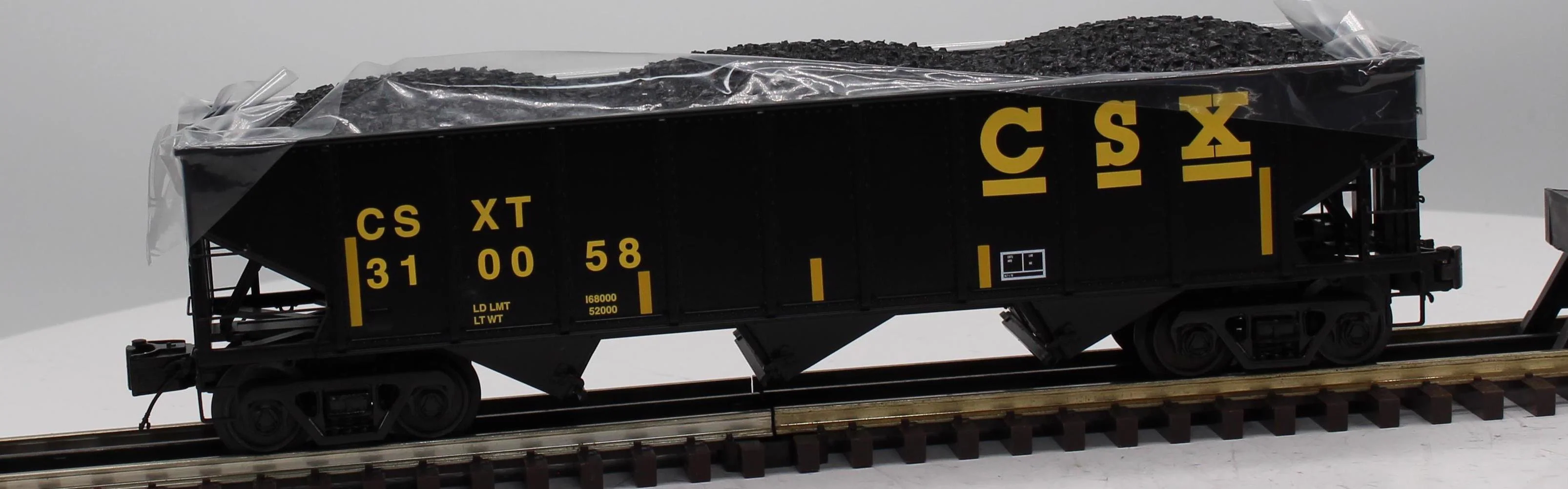MTH Premier 20-90654G CSX 70-ton 3-Bay Hopper Car #310058 O SCALE Like New - Image 2