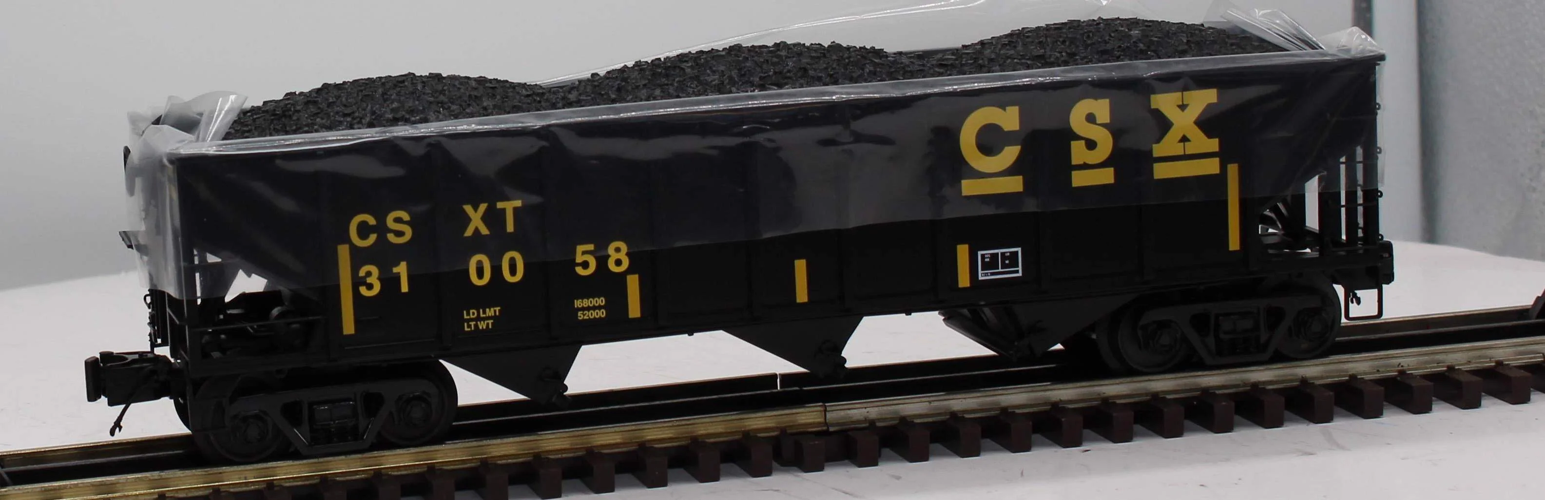MTH Premier 20-90654G CSX 70-ton 3-Bay Hopper Car #310058 O SCALE Like New - Image 5