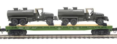MTH Premier 20-92213D U.S. Army Flat Car w/GMC 353 6x6 Tank Truck O Scale  NEW
