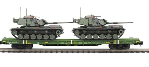 MTH Premier 20-92281E U.S. Army 60' Flat Car w/(2) M60 Tanks #40205 O SCALE NEW
