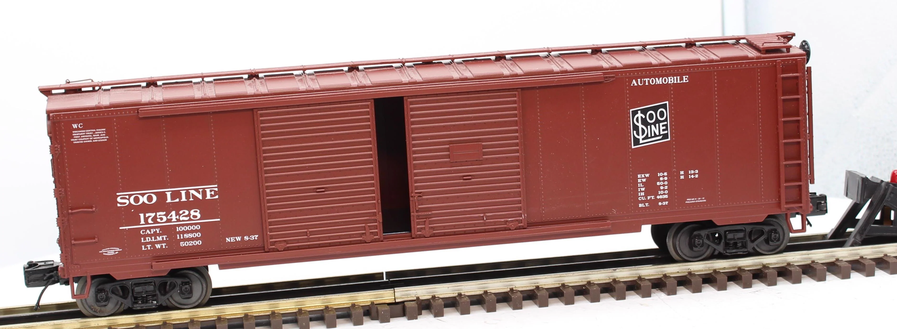 MTH Premier 20-93783 SOO Line Double Door 50' Box Car 175428 O SCALE Like New - Image 2