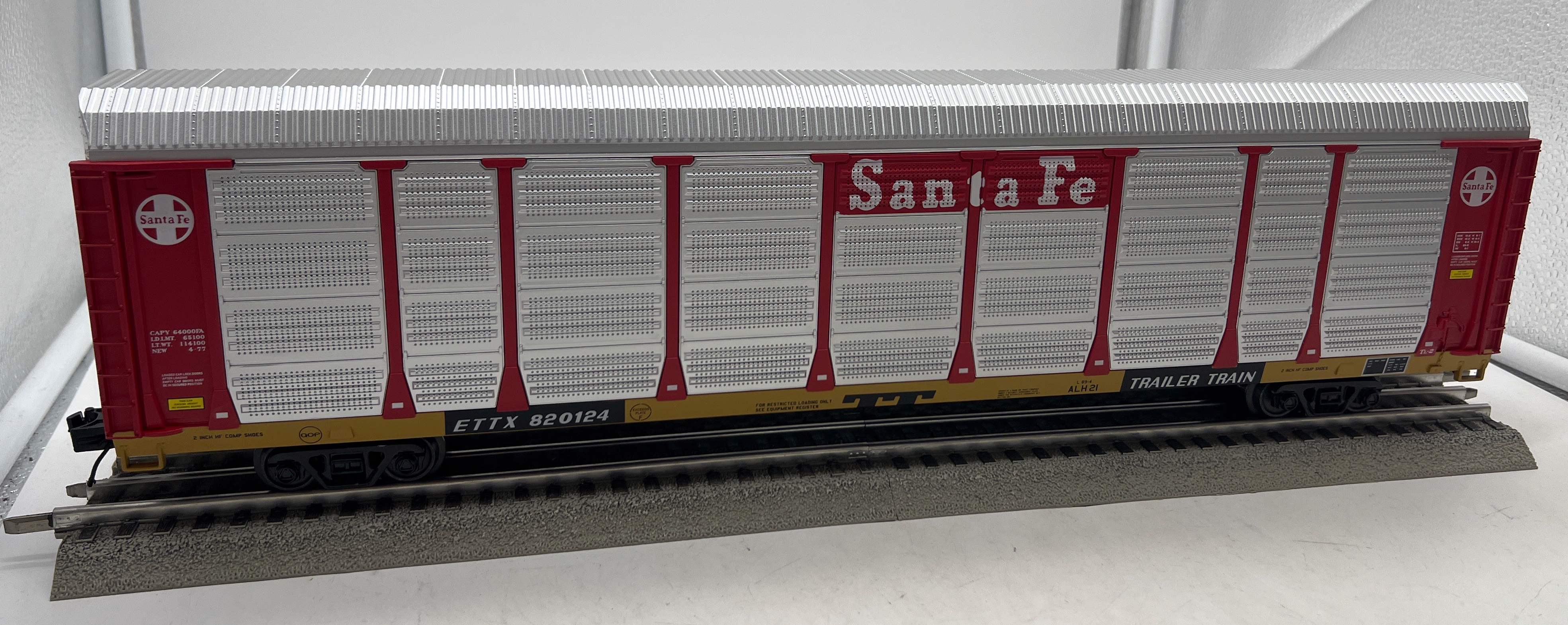 MTH Premier 20-95338 Santa Fe Corrugated Auto Carrier O SCALE Like New - Image 6