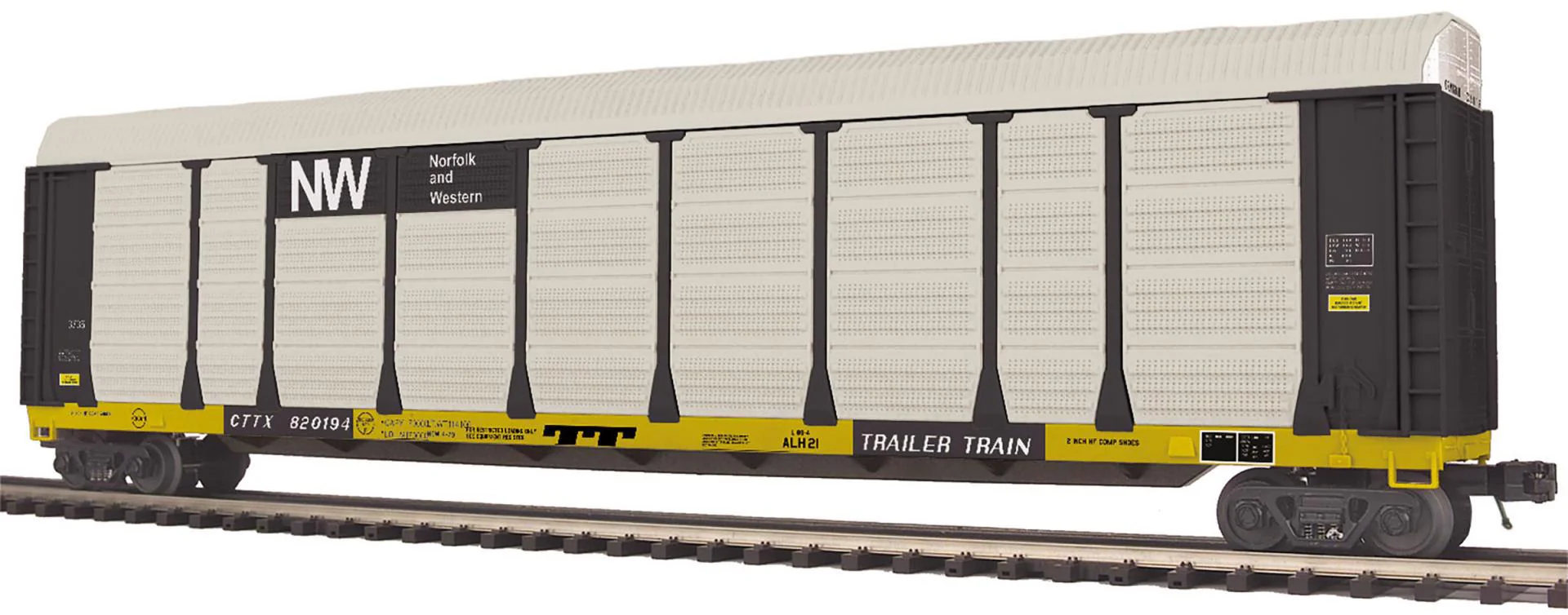 MTH Premier 20-95340 Norfolk & Western Premier Corrugated Auto Carrier CTTX With O SCALE Used Excellent as is detail piece - Image 2