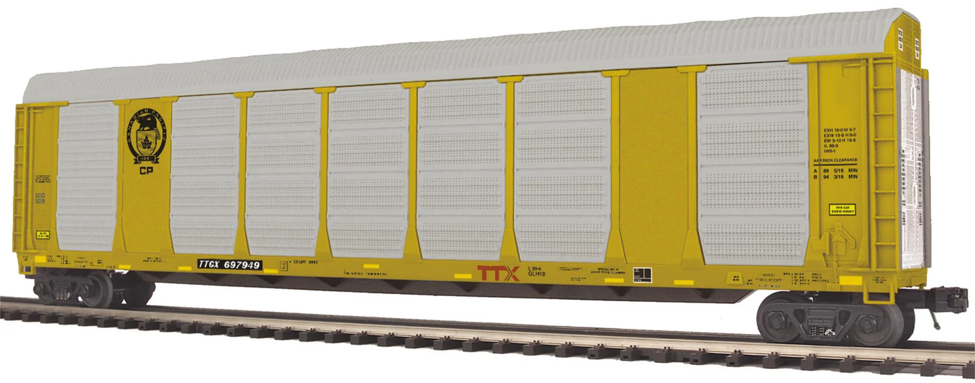 MTH Premier 20-95447 Canadian Pacific CP Corrugated Auto Carrier O Scale NEW