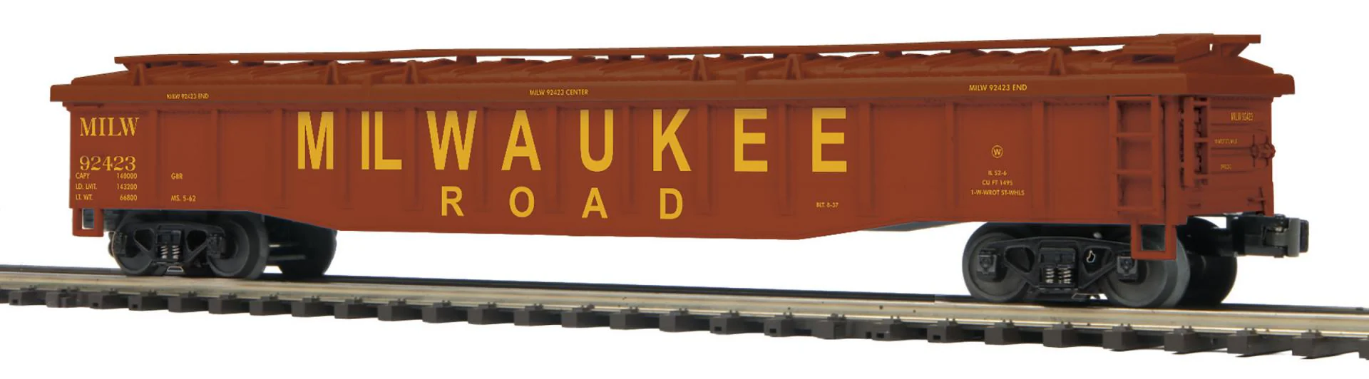 MTH Premier 20-95538 Milwaukee Road Gondola Car w/Cover #92423 O SCALE NEW