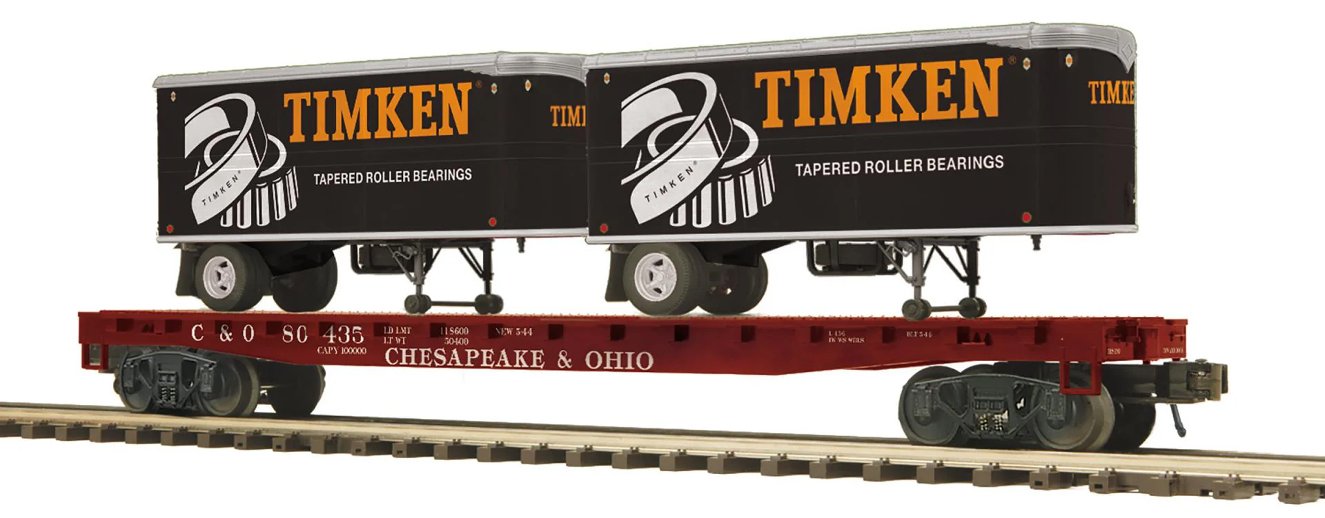 MTH Premier 20-95712 Chesapeake & Ohio C&O Premier Flat Car w/(2) PUP Trailers #80435 O Scale LIMITED NEW