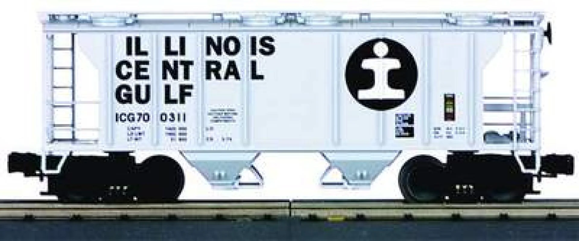 MTH Premier 20-97104 Illinois Central PS-2 Hopper Car O Scale Damaged Used
