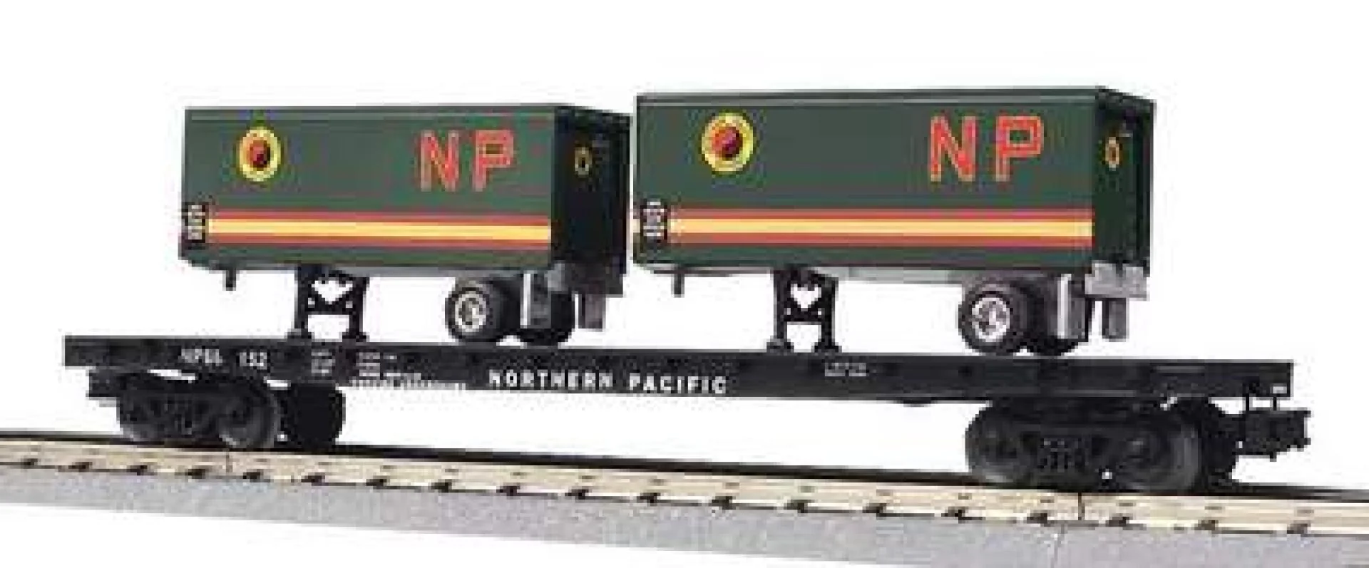 MTH Premier 20-98105 Northern Pacific Flat Car O Scale Like New Damaged Box - Image 2