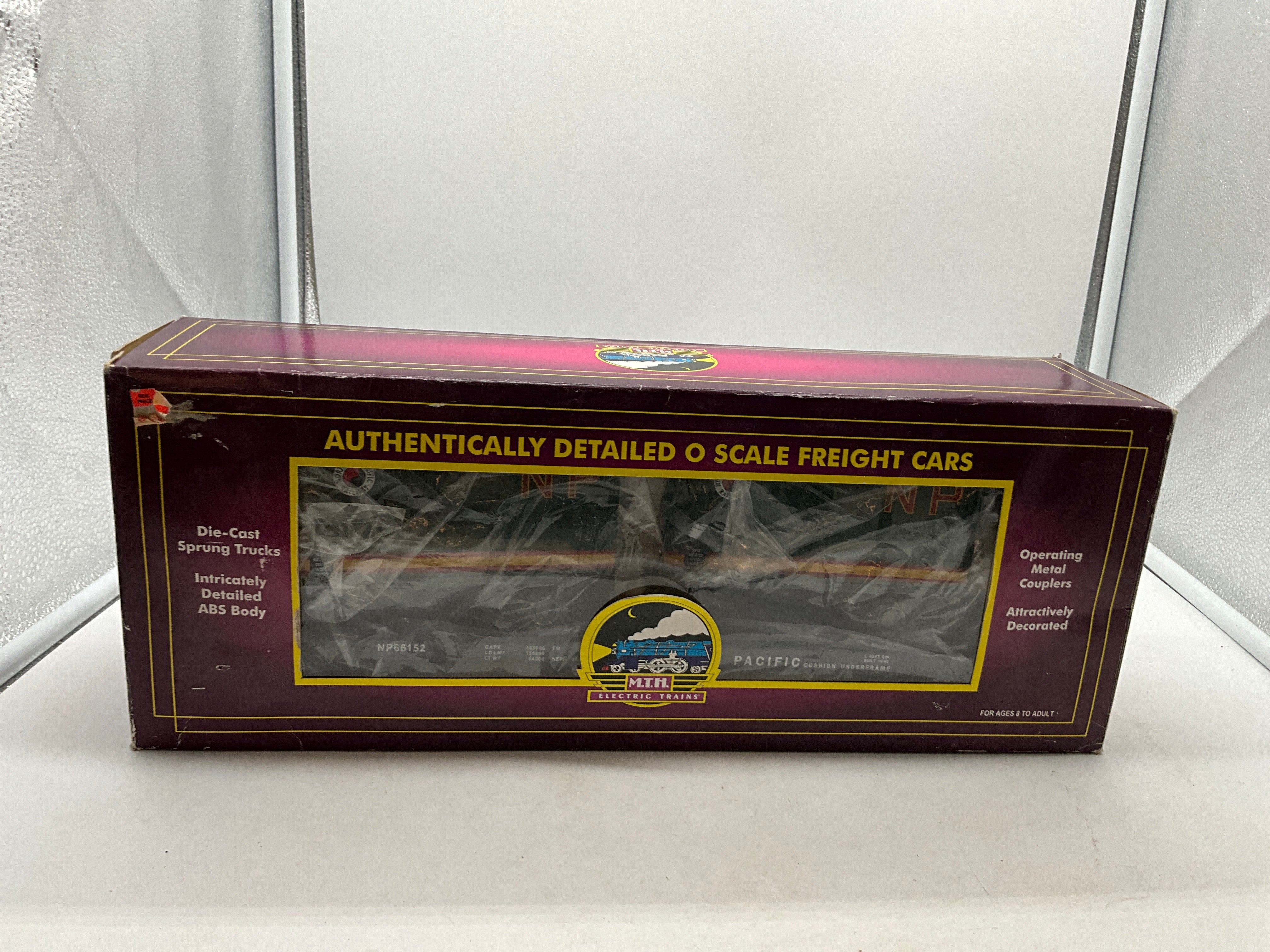 MTH Premier 20-98105 Northern Pacific Flat Car O Scale Like New Damaged Box - Image 8