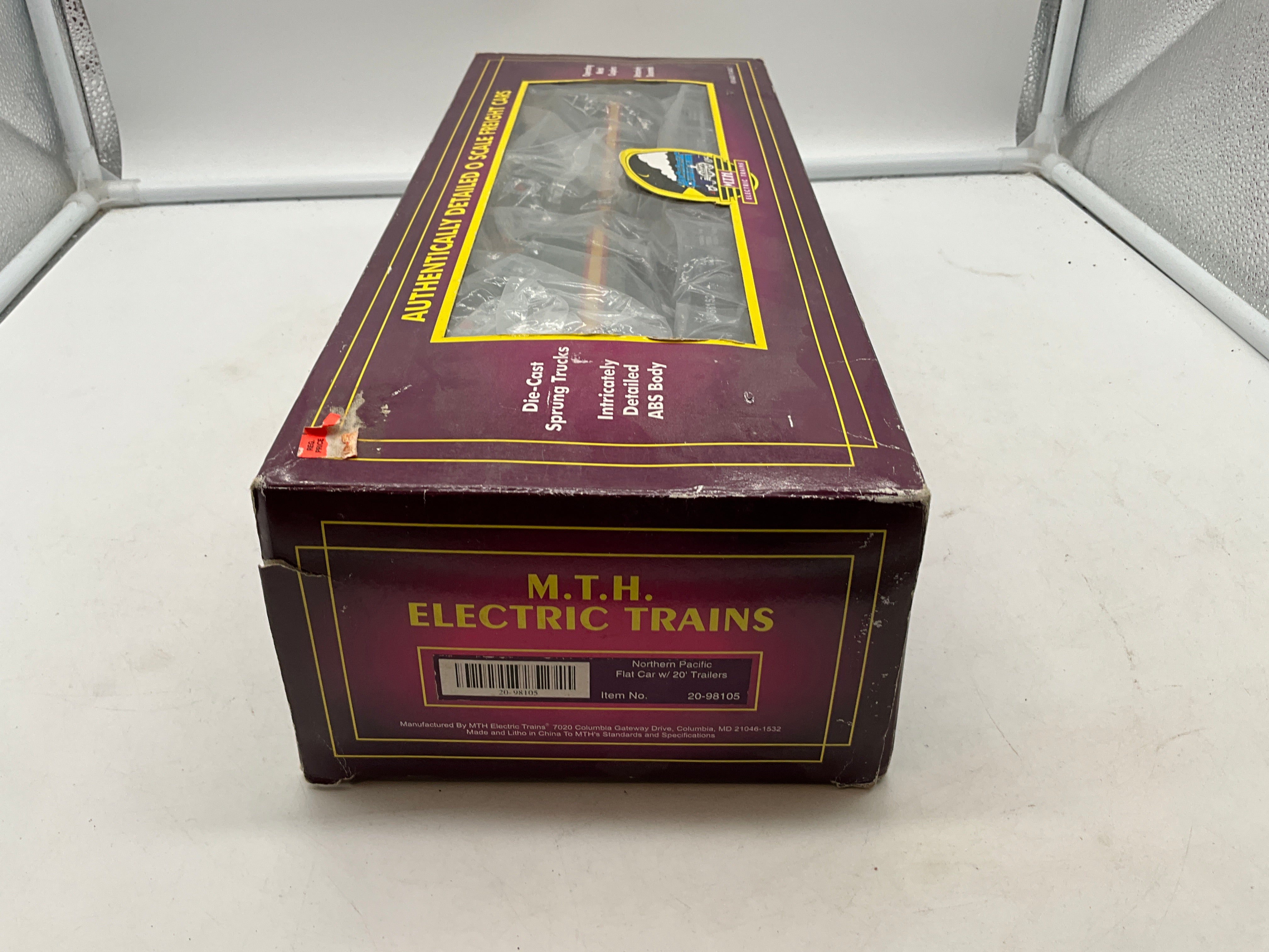 MTH Premier 20-98105 Northern Pacific Flat Car O Scale Like New Damaged Box - Image 9