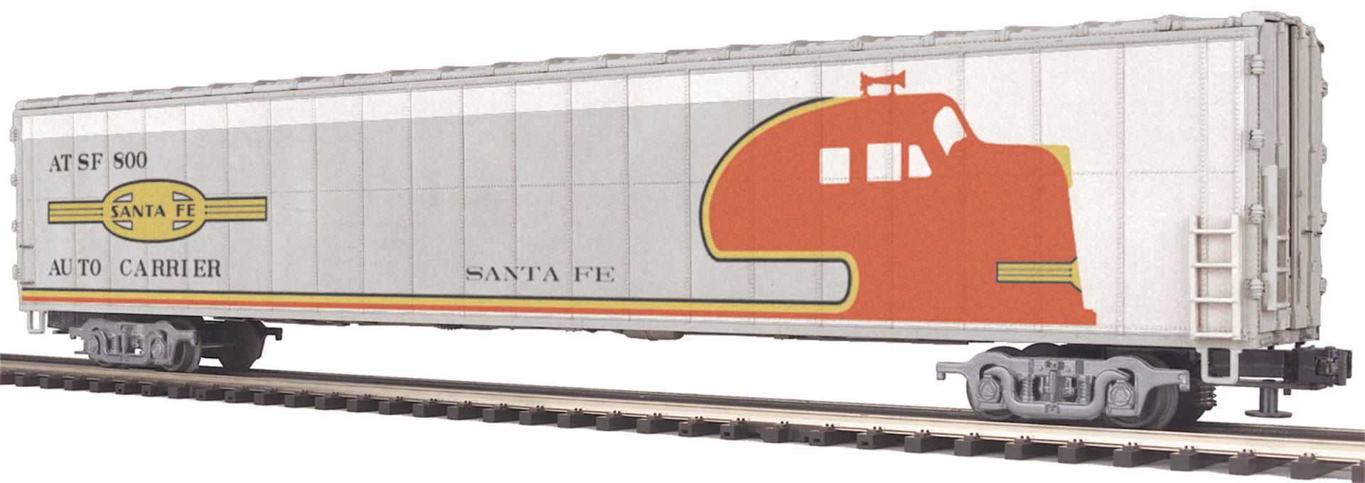 MTH Premier 20-98345 Santa Fe 75' AutoTrain Auto Carrier 802 O SCALE NEW - Image 3