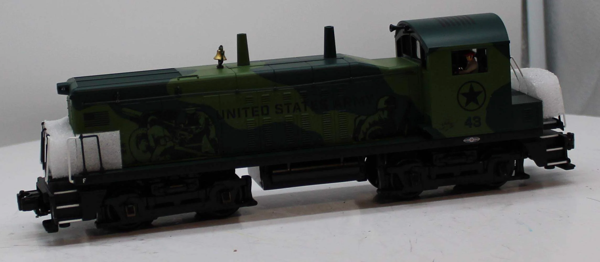 MTH Railking 30-21140-1 U.S. Army Camo Green NW-2 Switcher Diesel Engine With Proto-Sound 3.0 Green O SCALE Like New - Image 8