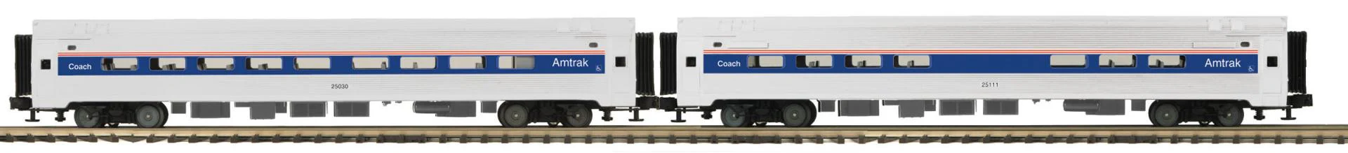 MTH Railking 30-6520 Amtrak 2-Car O-31 Amfleet Coach Passenger Set O SCALE Like New