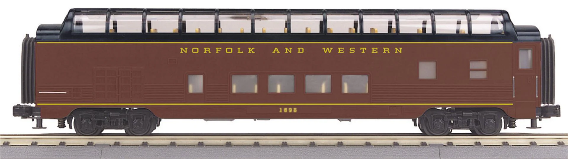 MTH Railking 30-67804 Norfolk & Western N&W 60' Streamlined Full-Length Vista Dome Car O SCALE NEW