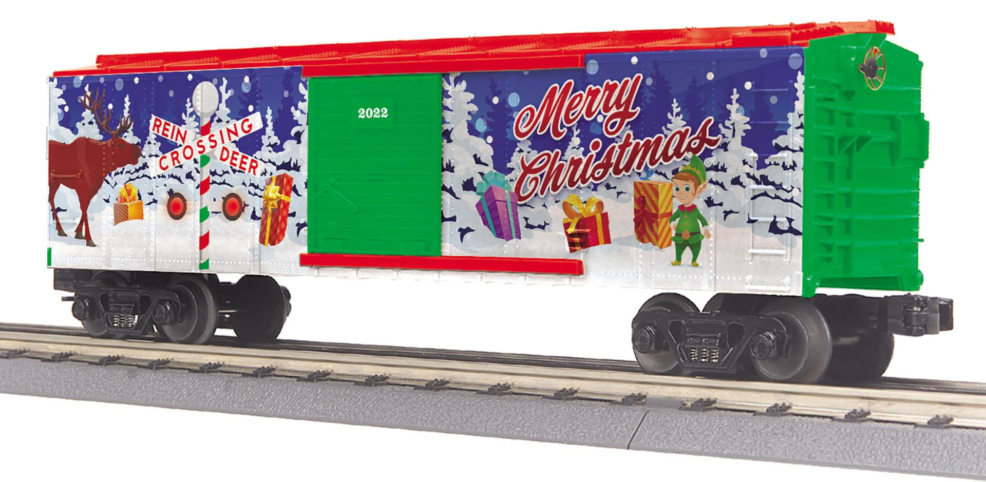 MTH Railking 30-71112 Christmas Box Car w/Blinking LEDs O SCALE NEW
