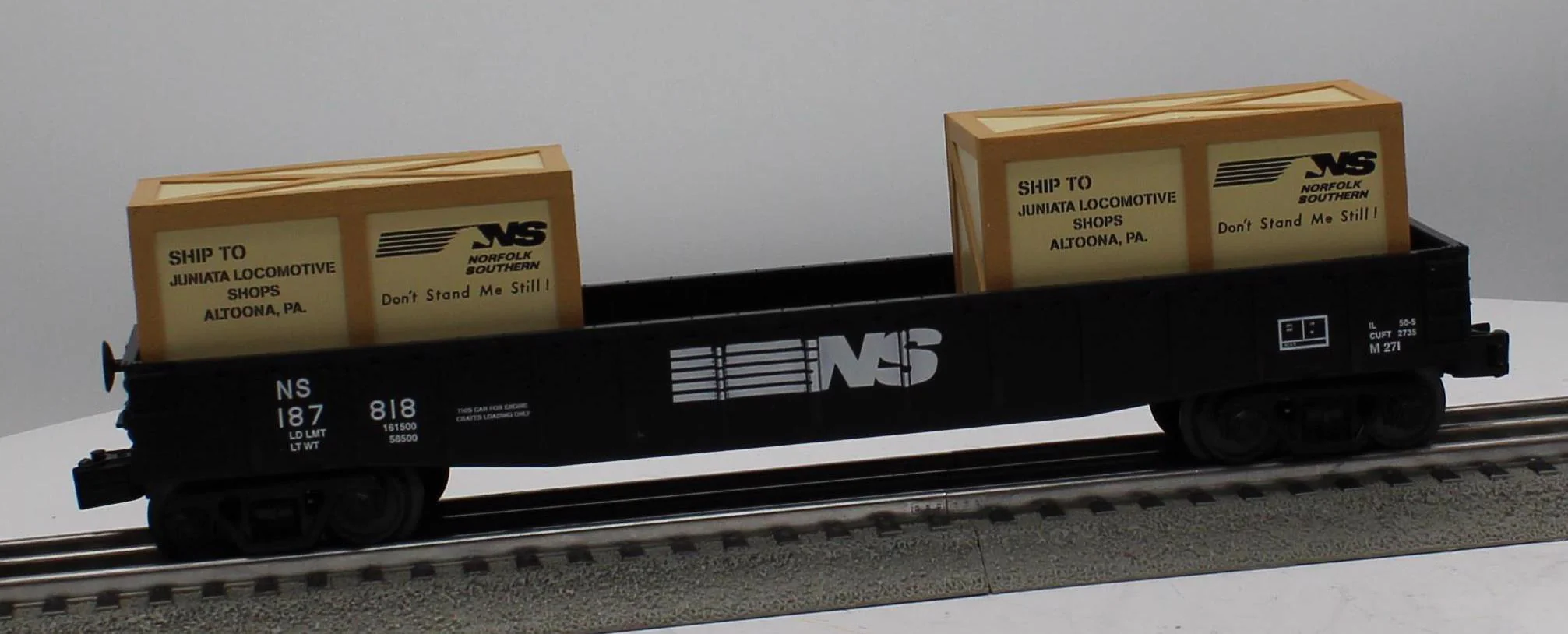 MTH Railking 30-72156 Norfolk Southern NS Gondola Car w/Crates O SCALE Like New - Image 3