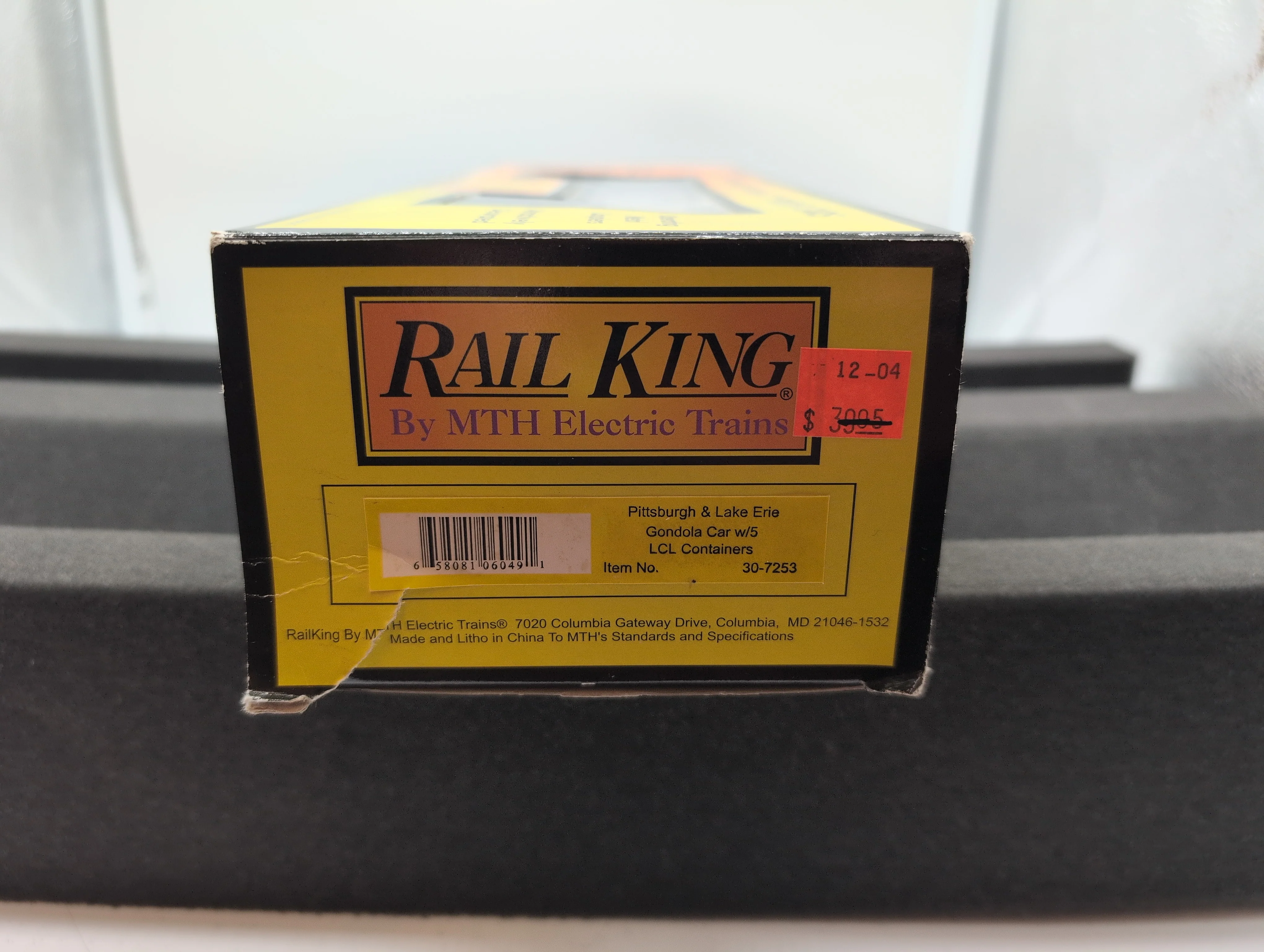 MTH Railking 30-7253 Pittsburgh & Lake Erie Gondola Car w/LCL Containers #40582. O SCALE NEW - Image 2