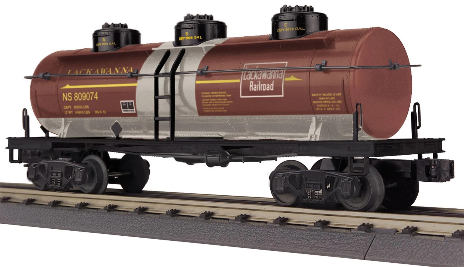 MTH Railking 30-73438 Lackawanna 3-Dome Tank Car O SCALE Like New - Image 2