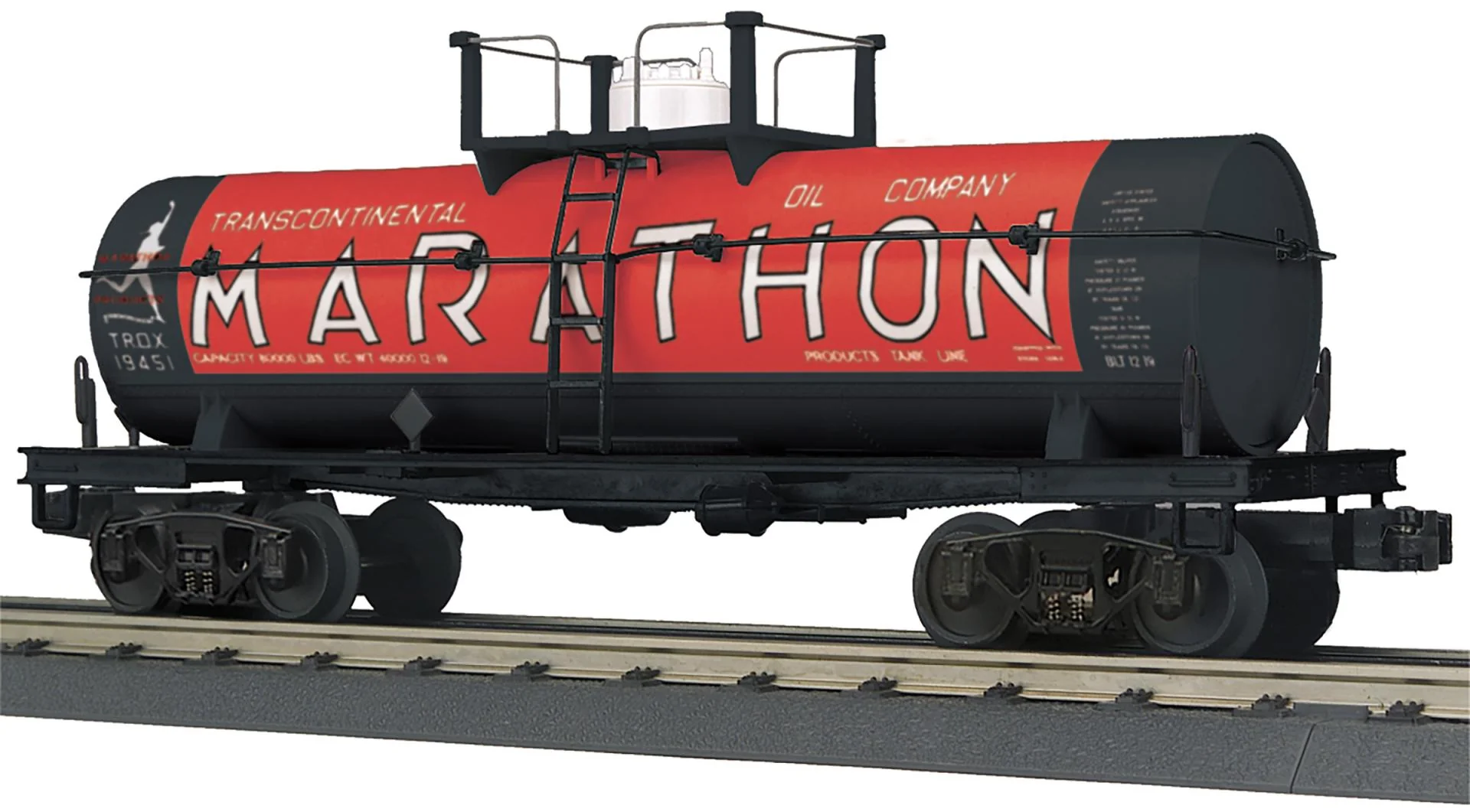MTH Railking 30-73611 Marathon RailKing Tank Car Road #19451 O SCALE NEW - Image 2