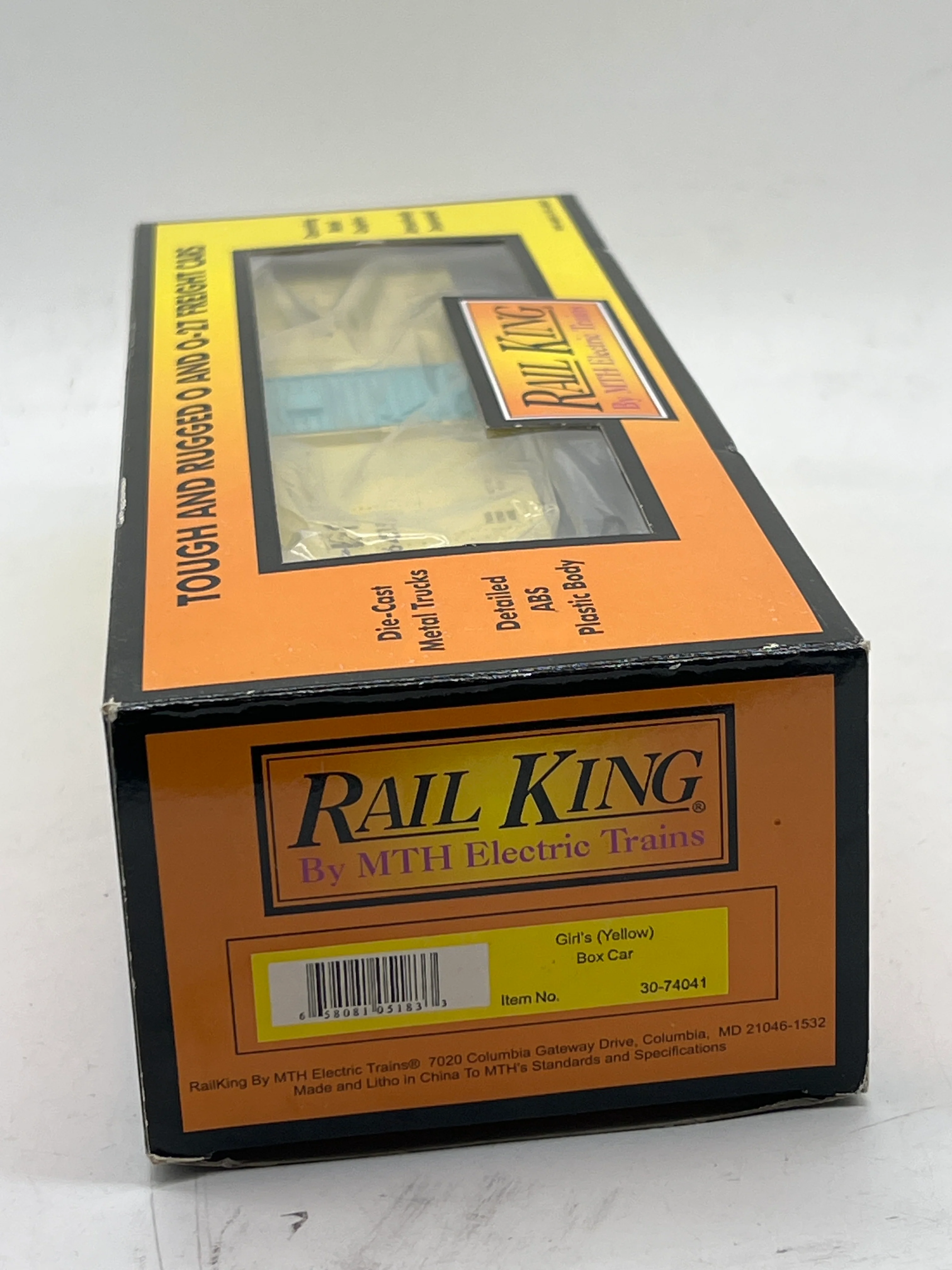 MTH Railking 30-74041 Girl's RailKing Box Car yellow MKT O SCALE Like New - Image 4