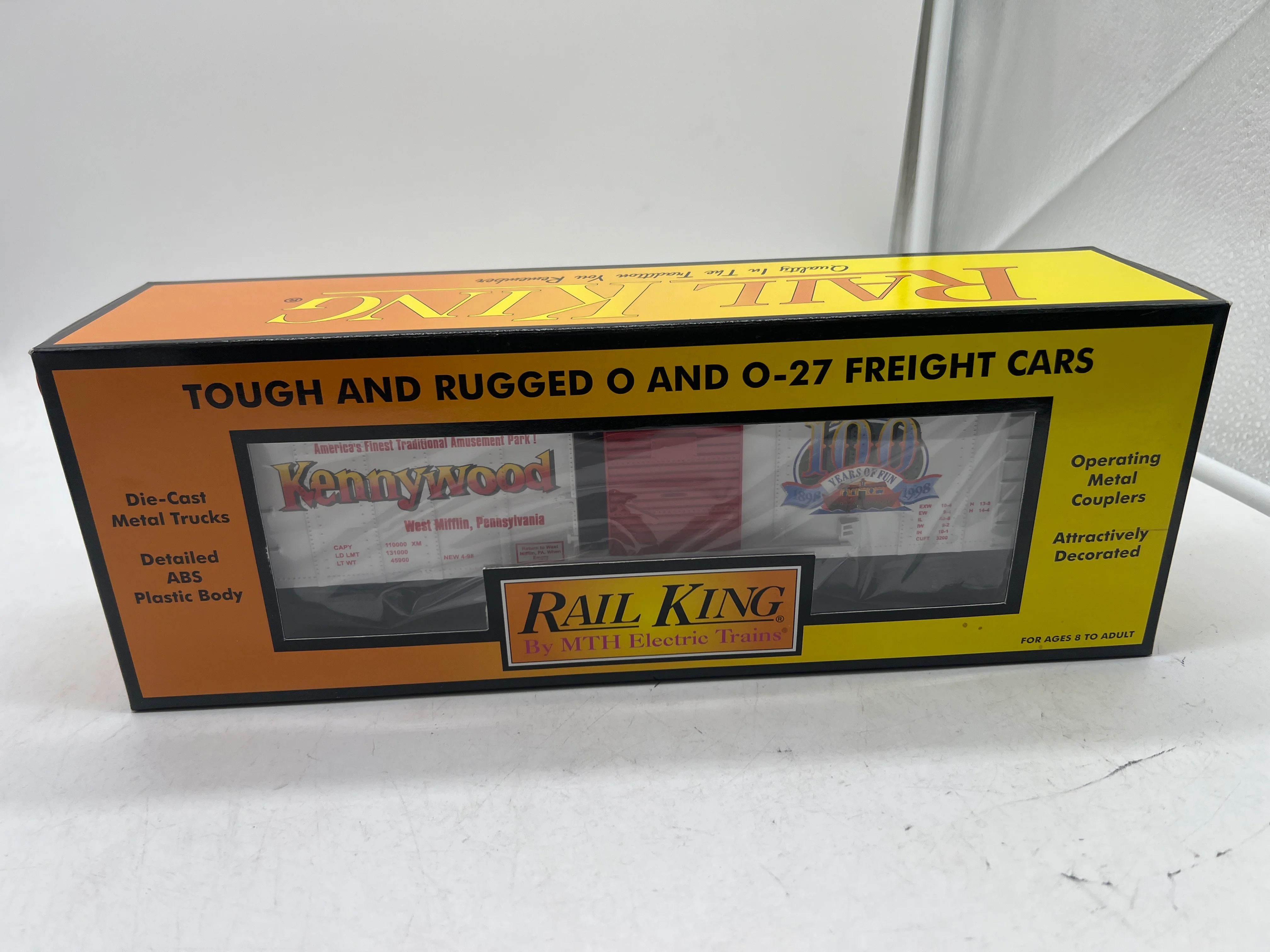 MTH Railking 30-74052 Kennywood Park PITTSBURGH 100 YR ANNIVERSARY RailKing Box Car O SCALE NEW - Image 2