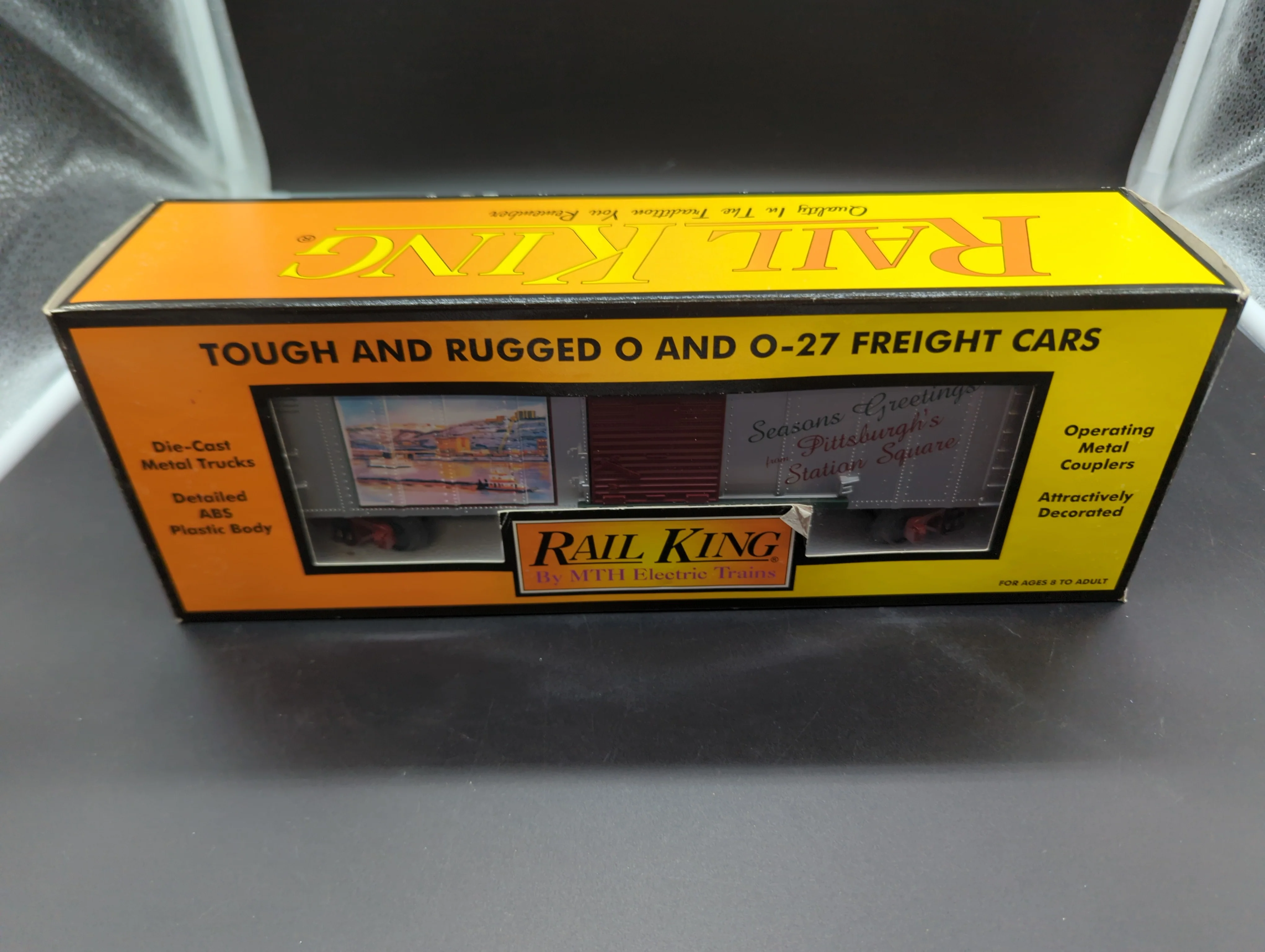 MTH Railking 30-74349 Pittsburgh Christmas Box Car - Pittsburgh - Christmas O SCALE Like New - Image 2