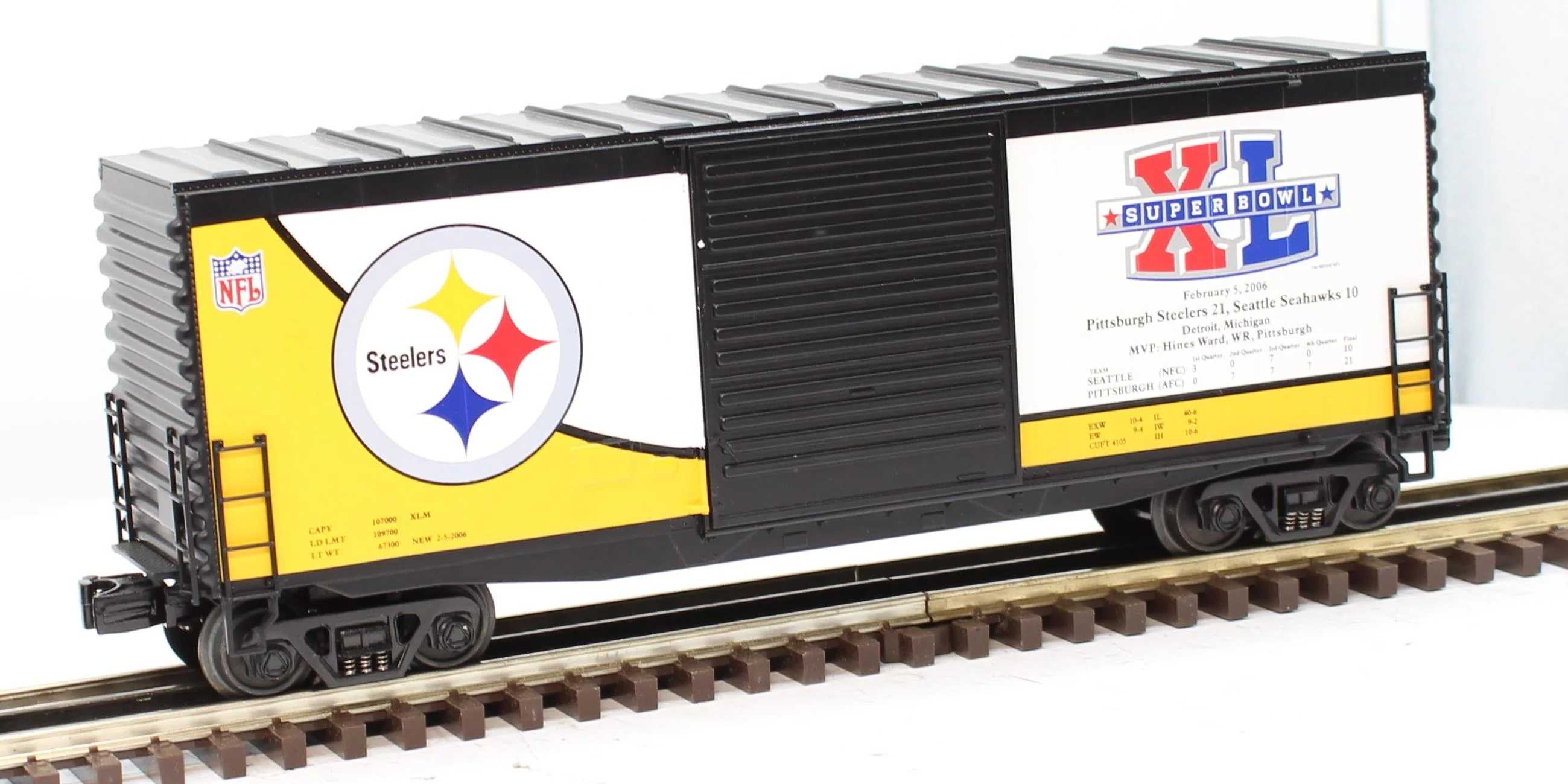 MTH Railking 30-74362 NFL - Pittsburgh Steelers - Super Bowl O SCALE Like New limited - Image 3