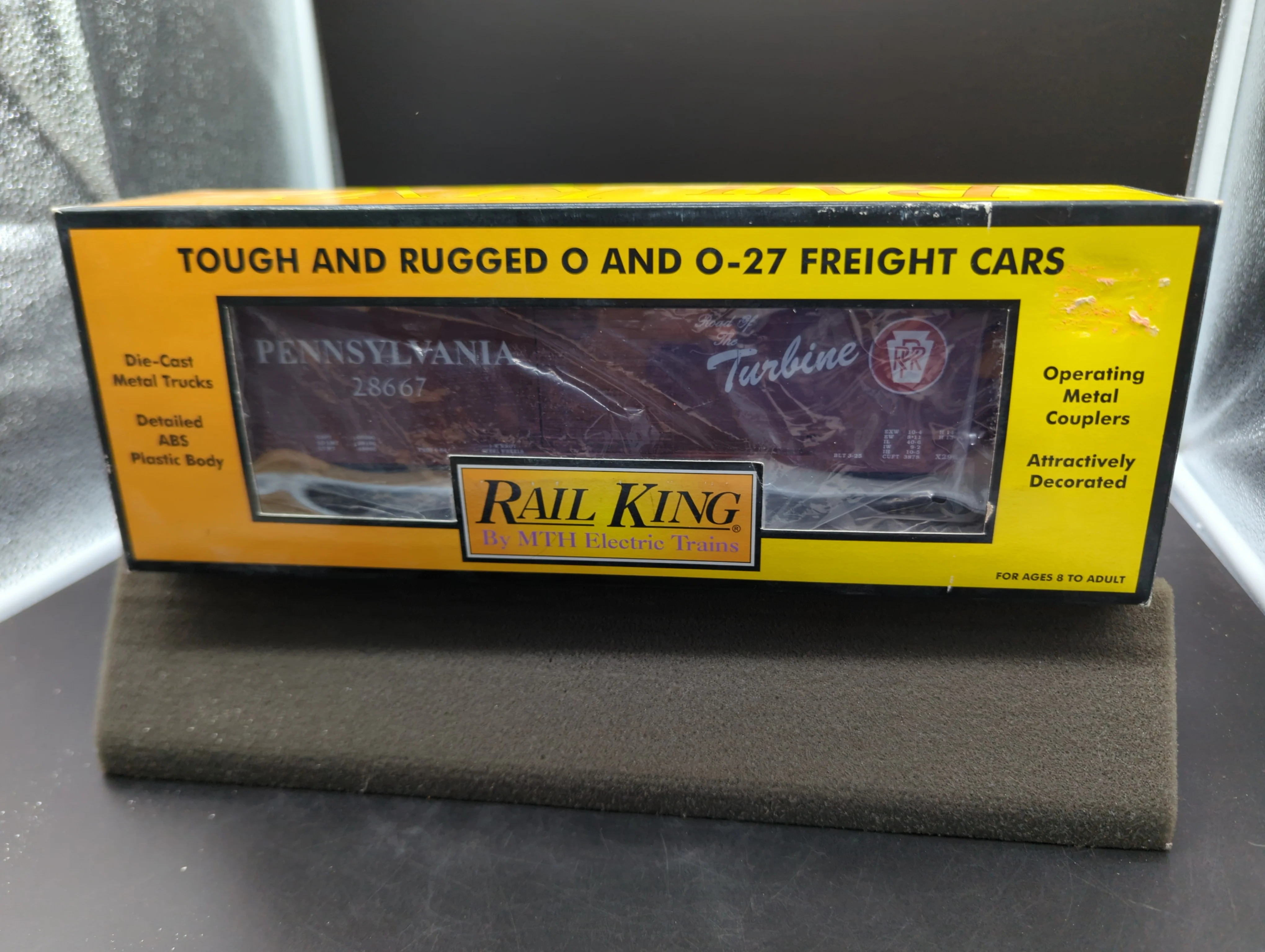 MTH Railking 30-7437 Pennsylvania Box Car #PRR "Route of the Turbine" 28667. O SCALE Like New - Image 7