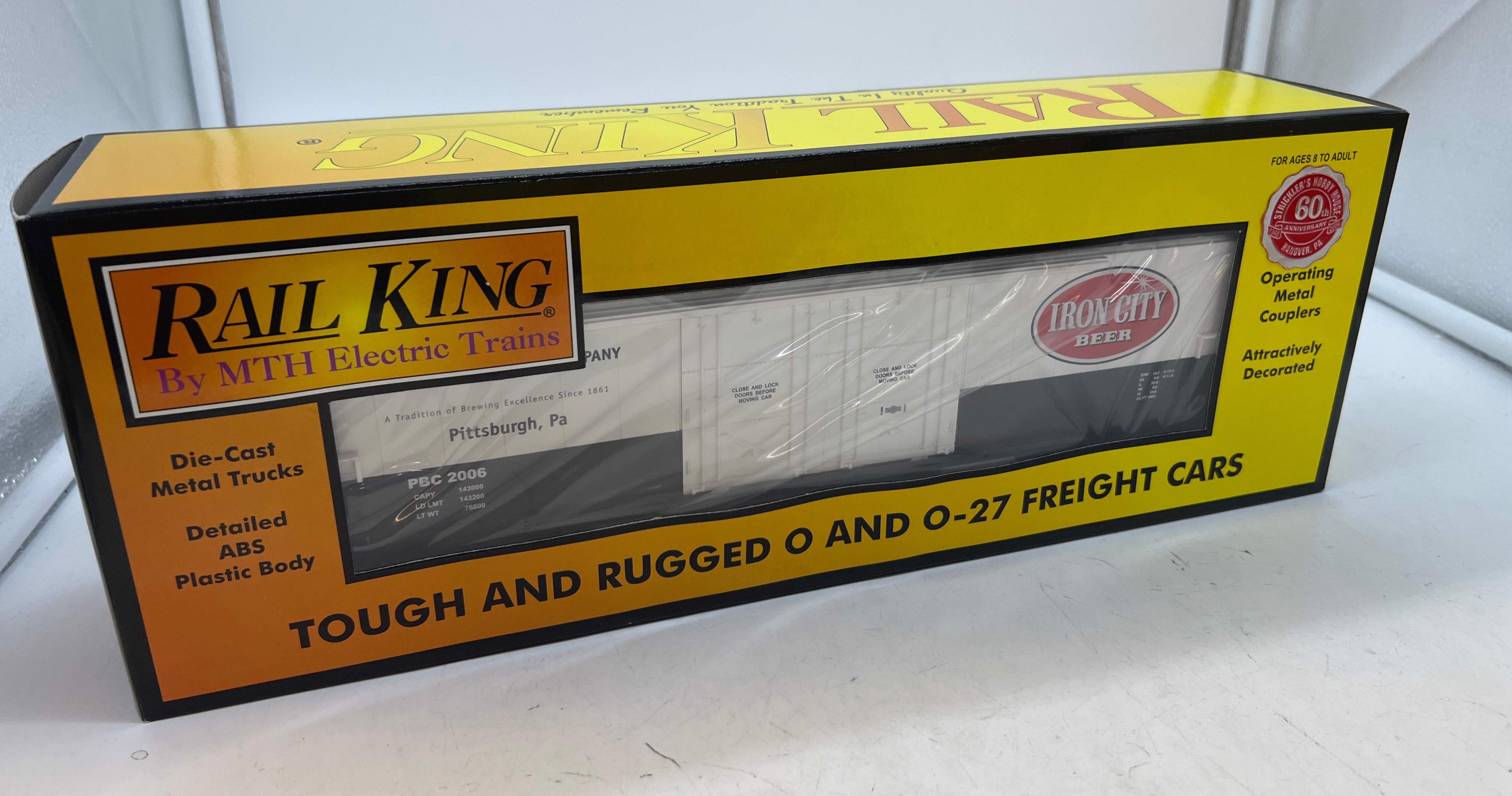 MTH Railking 30-74404 Pittsburgh Brewing Co Iron City  50' Double Door Plugged Boxcar O SCALE NEW - Image 2